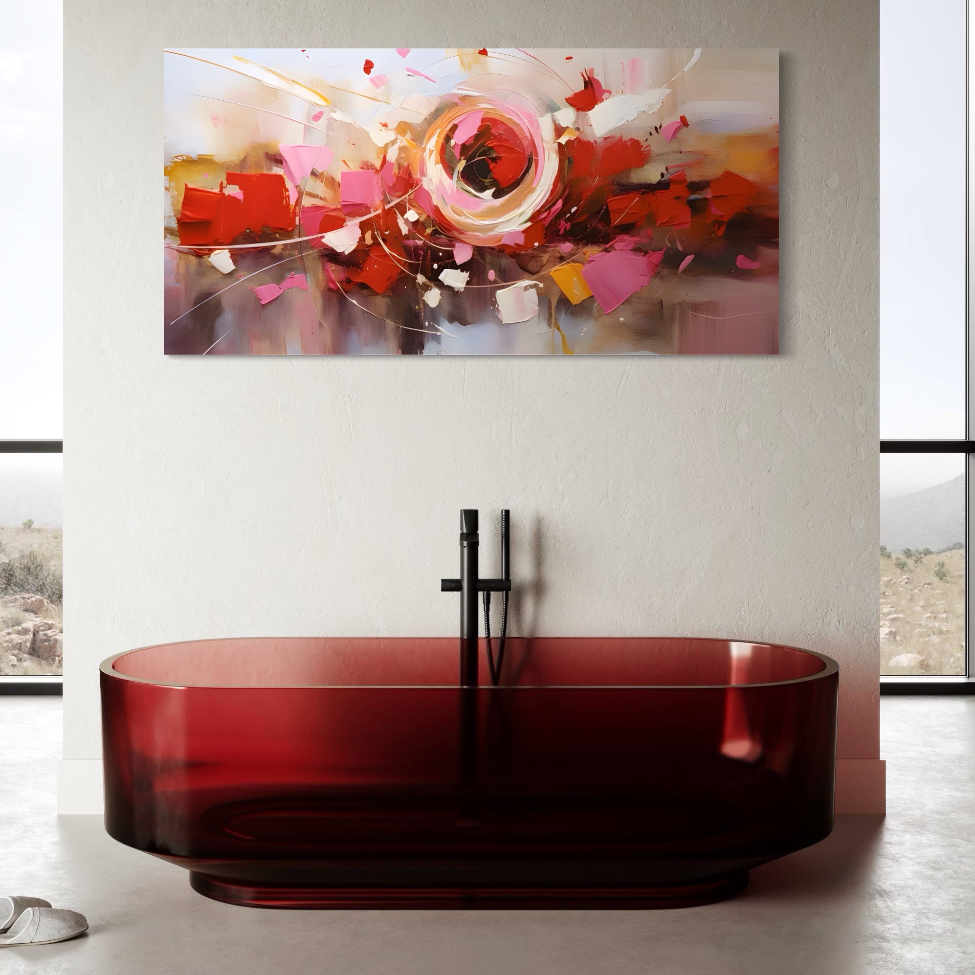 Tablou Canvas Premium LuxCanva® A1611, Abstract Floral , Room, Decorativ, Floare, Amestec Colorat, Dormitor, Culori Vibrante