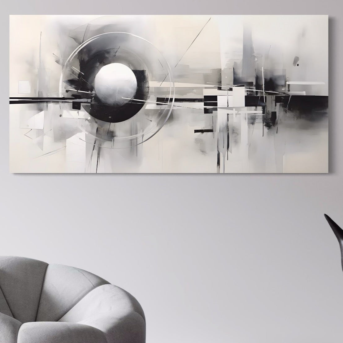 Tablou Canvas Premium LuxCanva® A1612, Non-Culori , Room, Abstract, Sfera, Univers, Decorativ, Dormitor, Culori Vibrante