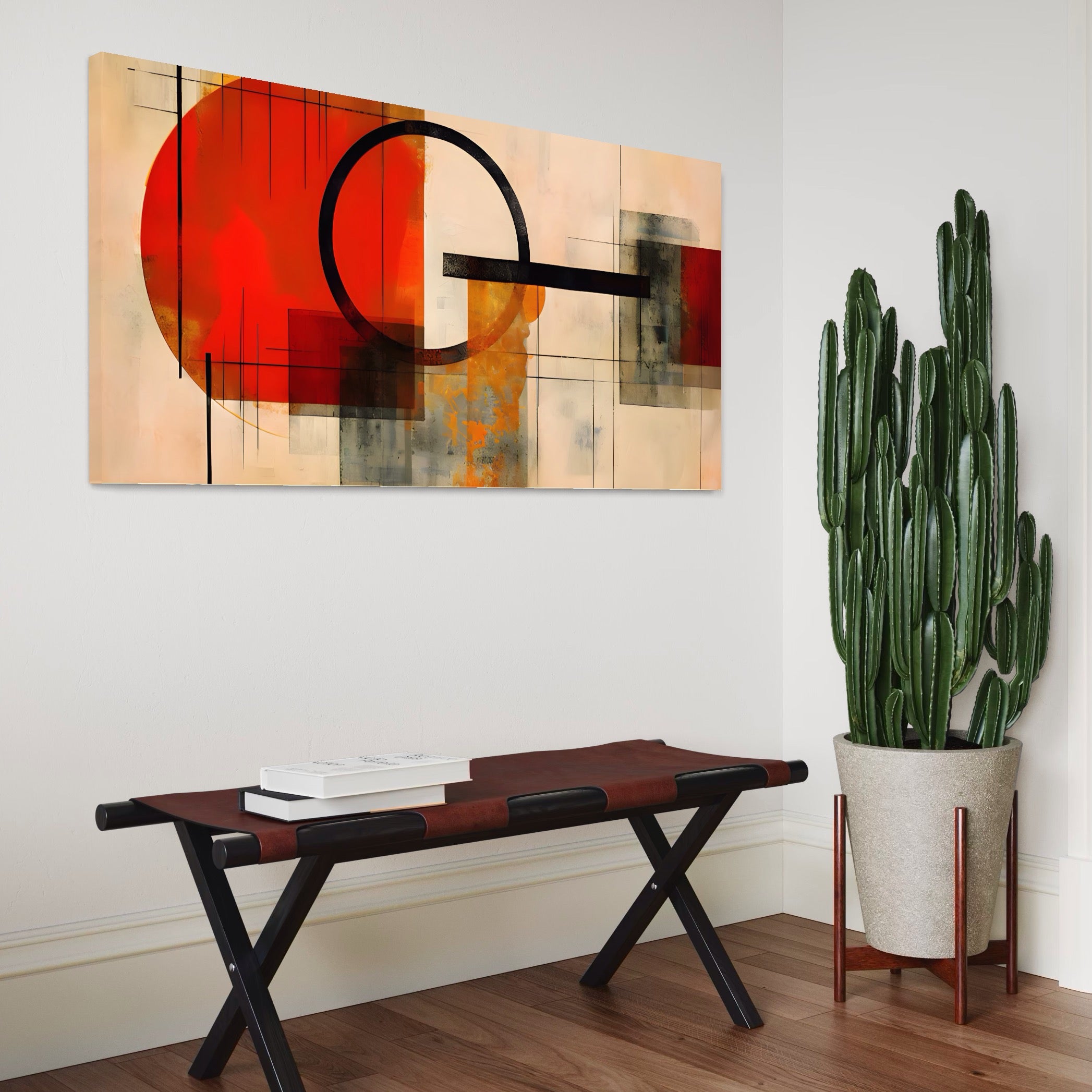 Tablou Canvas Premium LuxCanva® A1614, Abstractie In Desen , Living, Cerc, Sfera, Decorativ, Dormitor, Culori Vibrante