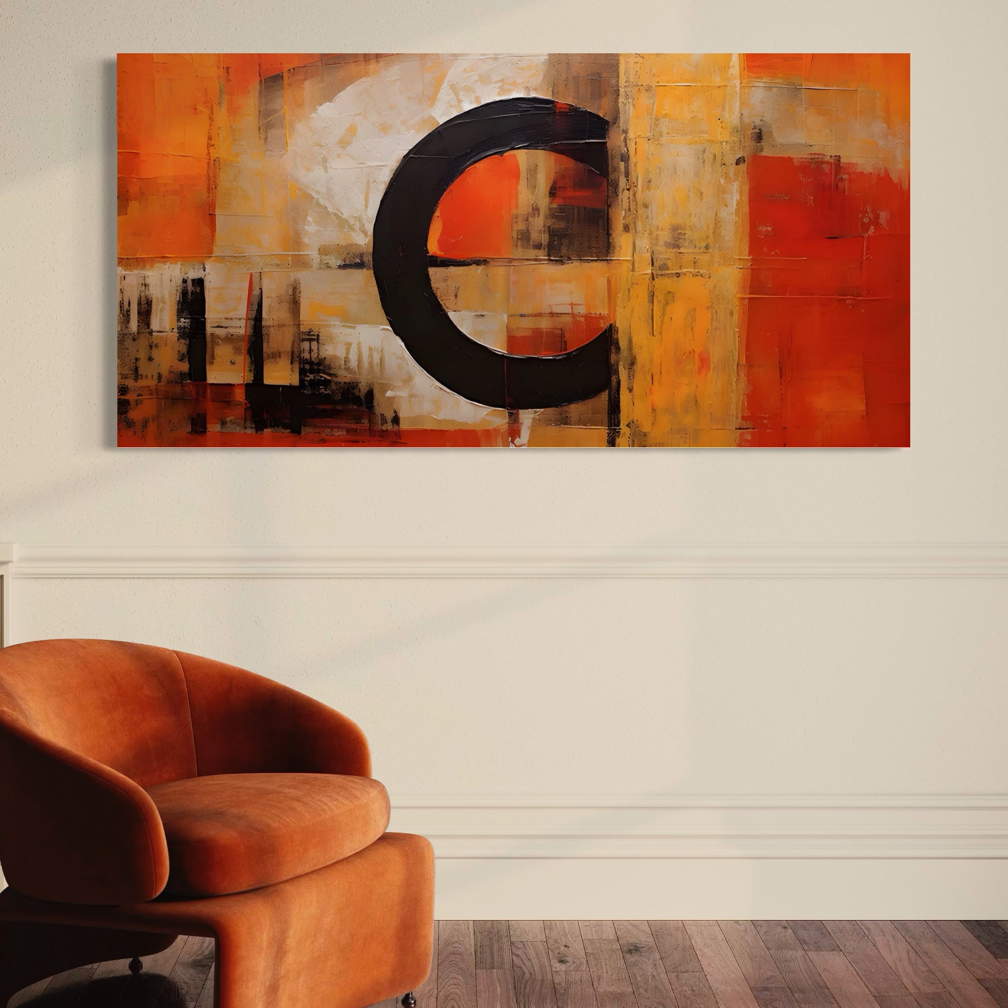 Tablou Canvas Premium LuxCanva® A1621, Realitate Abstracta , Living, Cromatic, Rosu, Cerc, Decorativ, Dormitor, Culori Vibrante