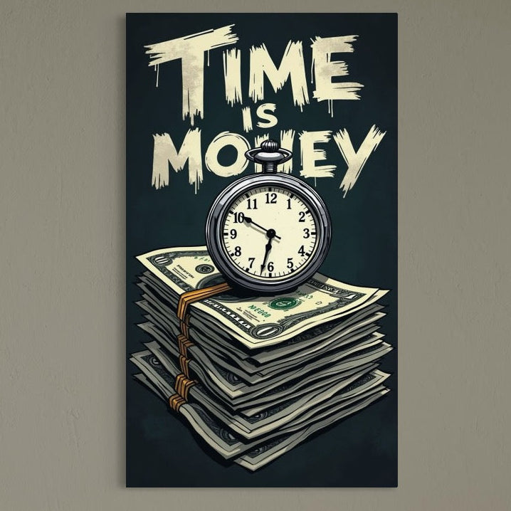 Tablou Canvas Premium, LuxCanva® Q1012, Ora Succesului, Timp, Ceas, Bani, Business, Disciplina, Motivatie, Performanta, Cariera, Birou, Dormitor