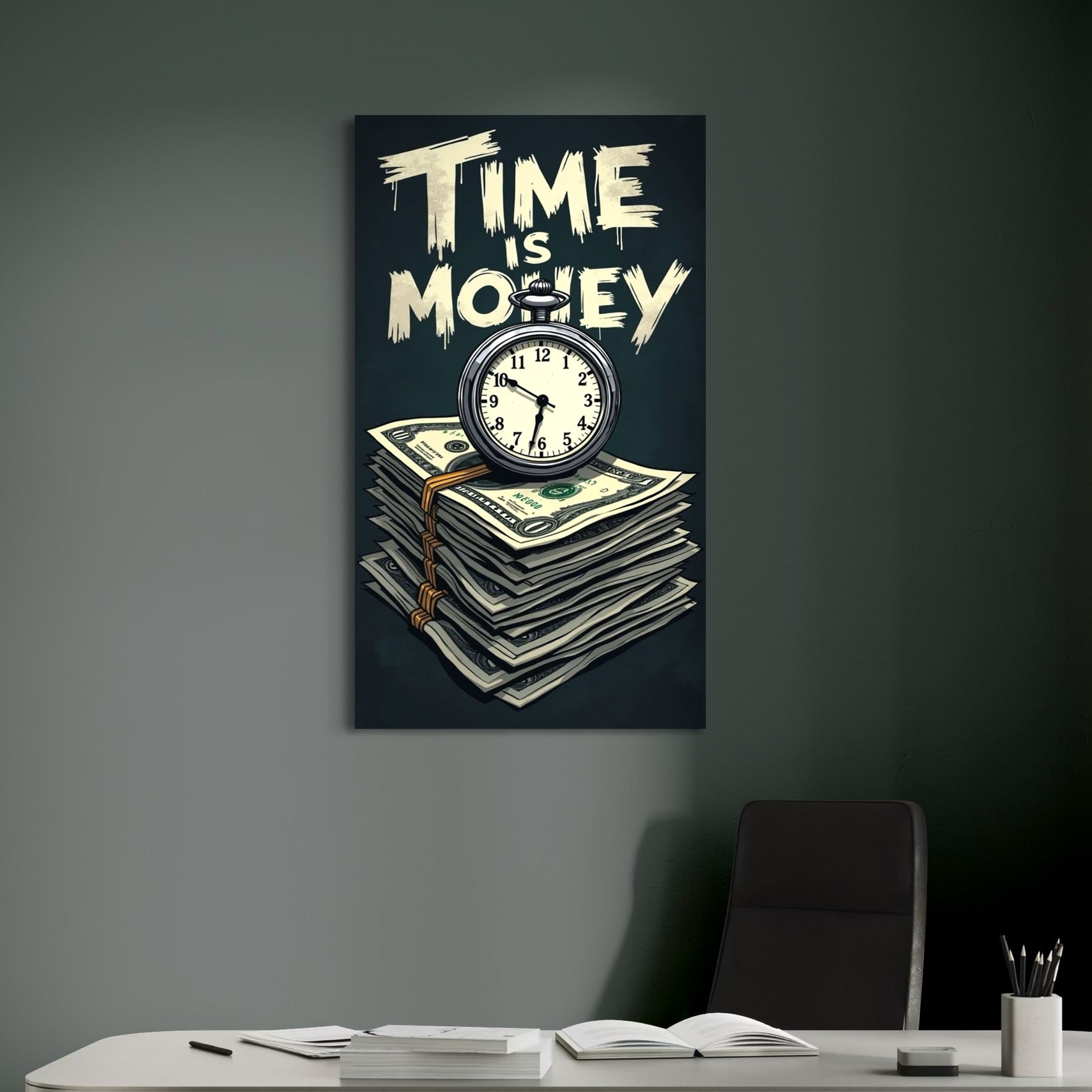 Tablou Canvas Premium, LuxCanva® Q1012, Ora Succesului, Timp, Ceas, Bani, Business, Disciplina, Motivatie, Performanta, Cariera, Birou, Dormitor