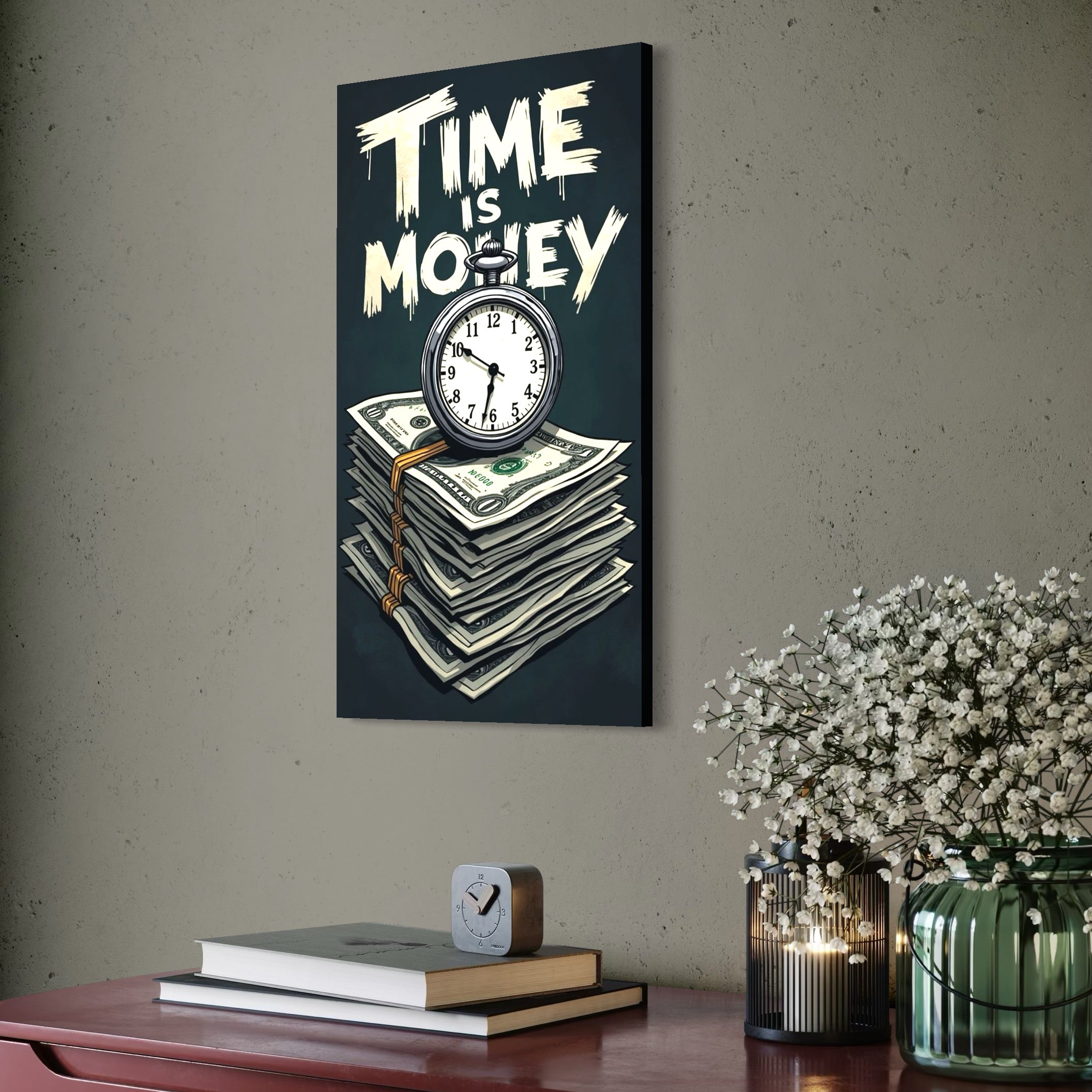 Tablou Canvas Premium, LuxCanva® Q1012, Ora Succesului, Timp, Ceas, Bani, Business, Disciplina, Motivatie, Performanta, Cariera, Birou, Dormitor