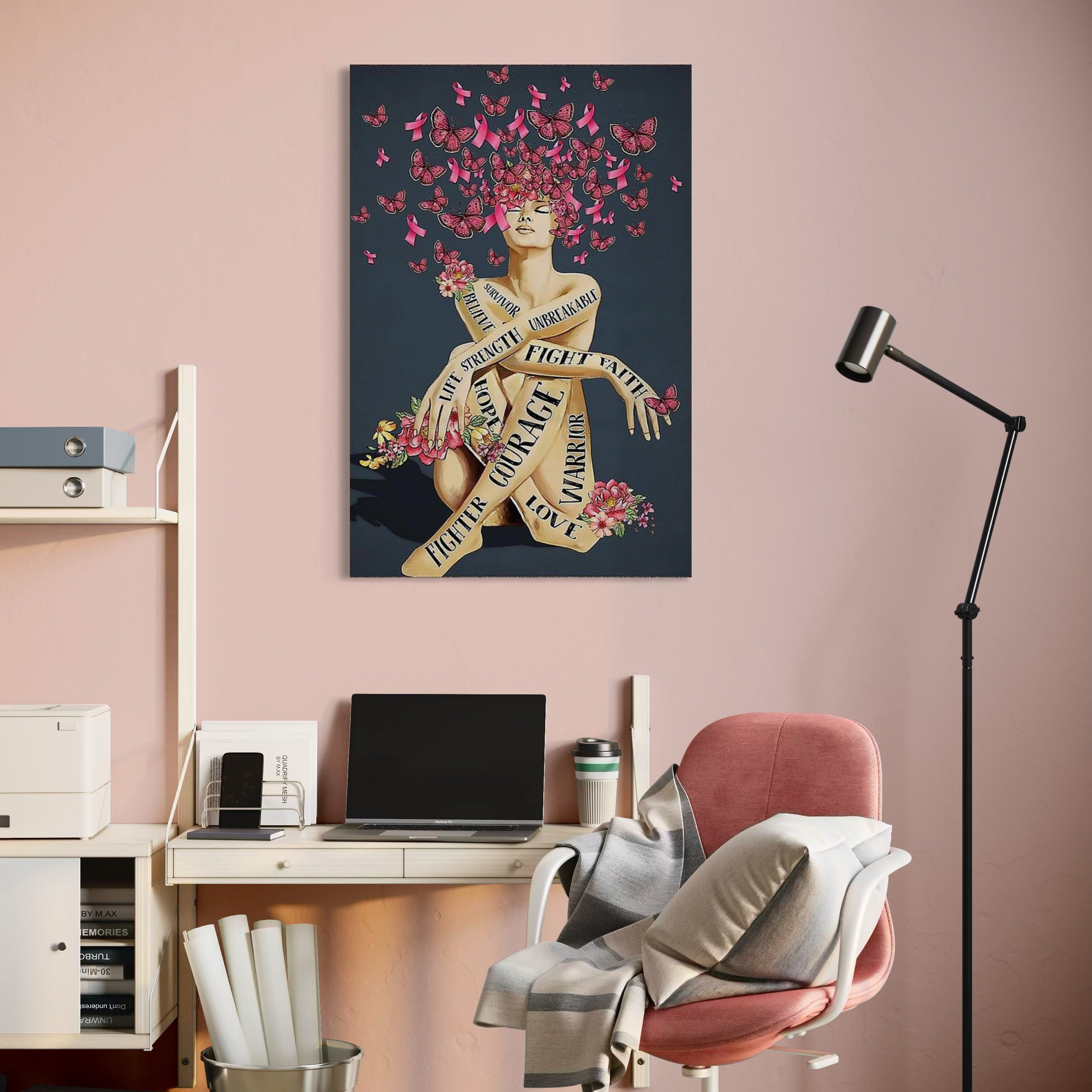 Tablou Canvas Premium, LuxCanva® Q1017, Aripile Sperantei, Ganduri, Optimism, Feminin, Flori, Motivational, Empatie, Viata, Birou, Dormitor