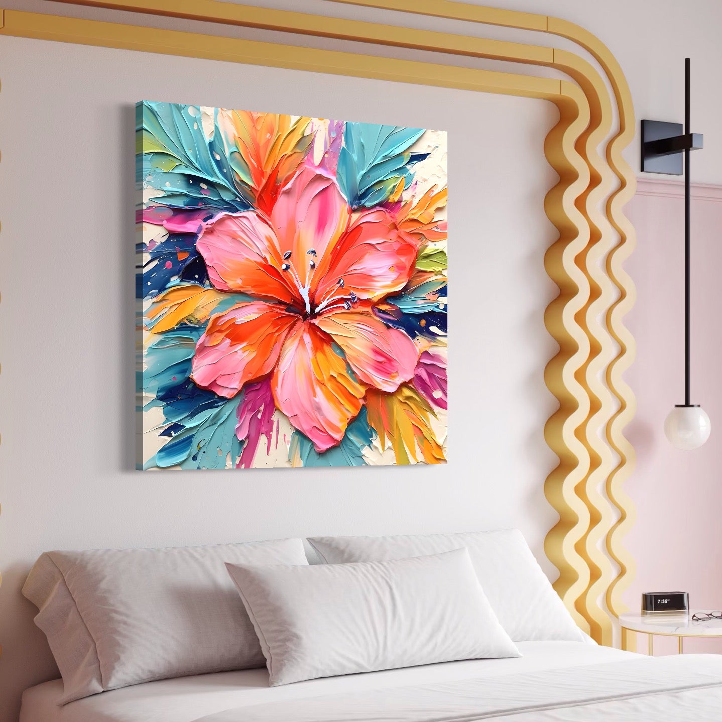 Tablou Canvas Premium LuxCanva® C1176, Floare Multicolora , Natura, Decorativ, Living Room, Culori Vibrante