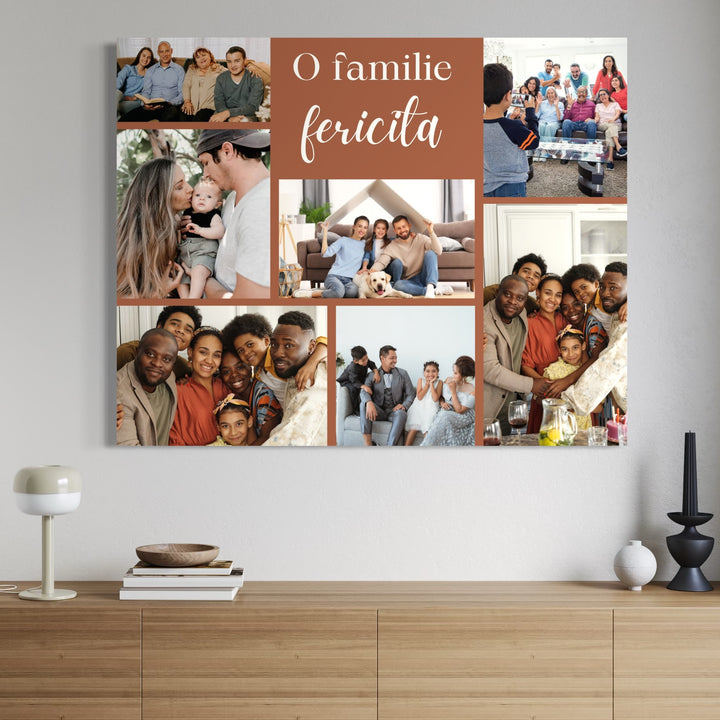 Personalisiertes Leinwandbild mit 7 Familienfotos "Eine glückliche Familie", PS100