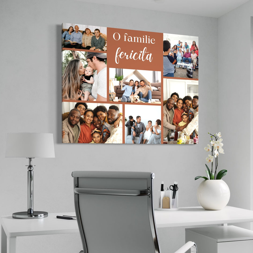 Personalisiertes Leinwandbild mit 7 Familienfotos "Eine glückliche Familie", PS100