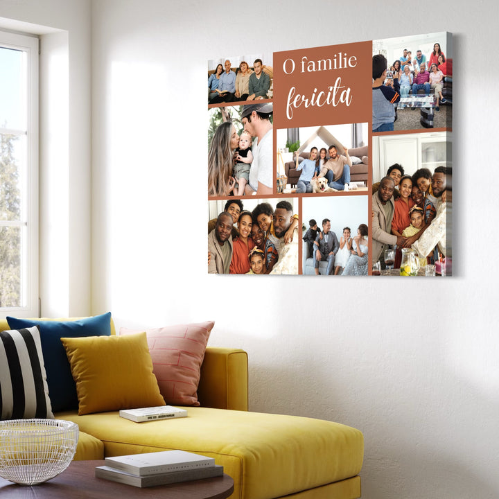 Personalisiertes Leinwandbild mit 7 Familienfotos "Eine glückliche Familie", PS100