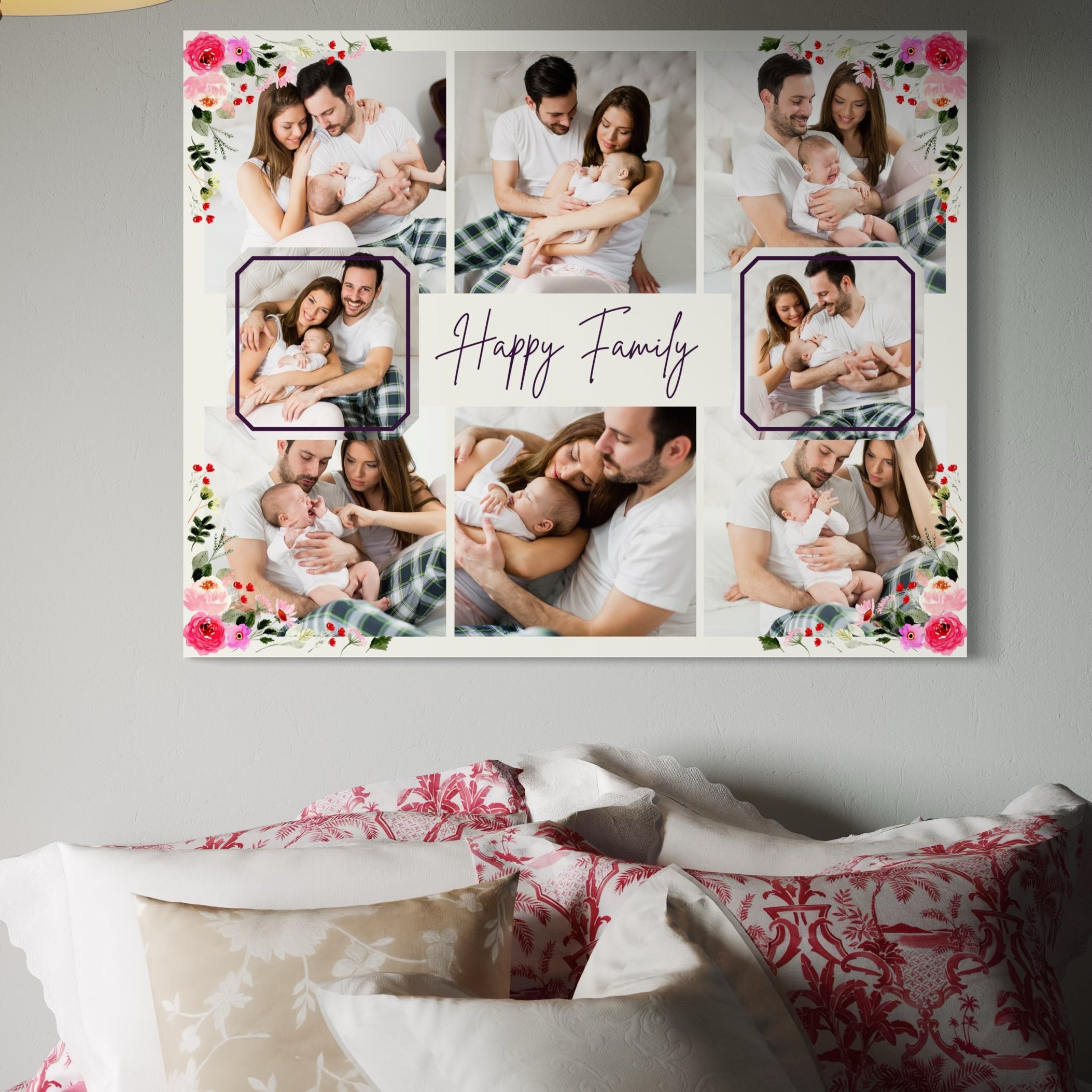 Tablou Canvas Personalizat cu 8 Poze Pentru Familie 