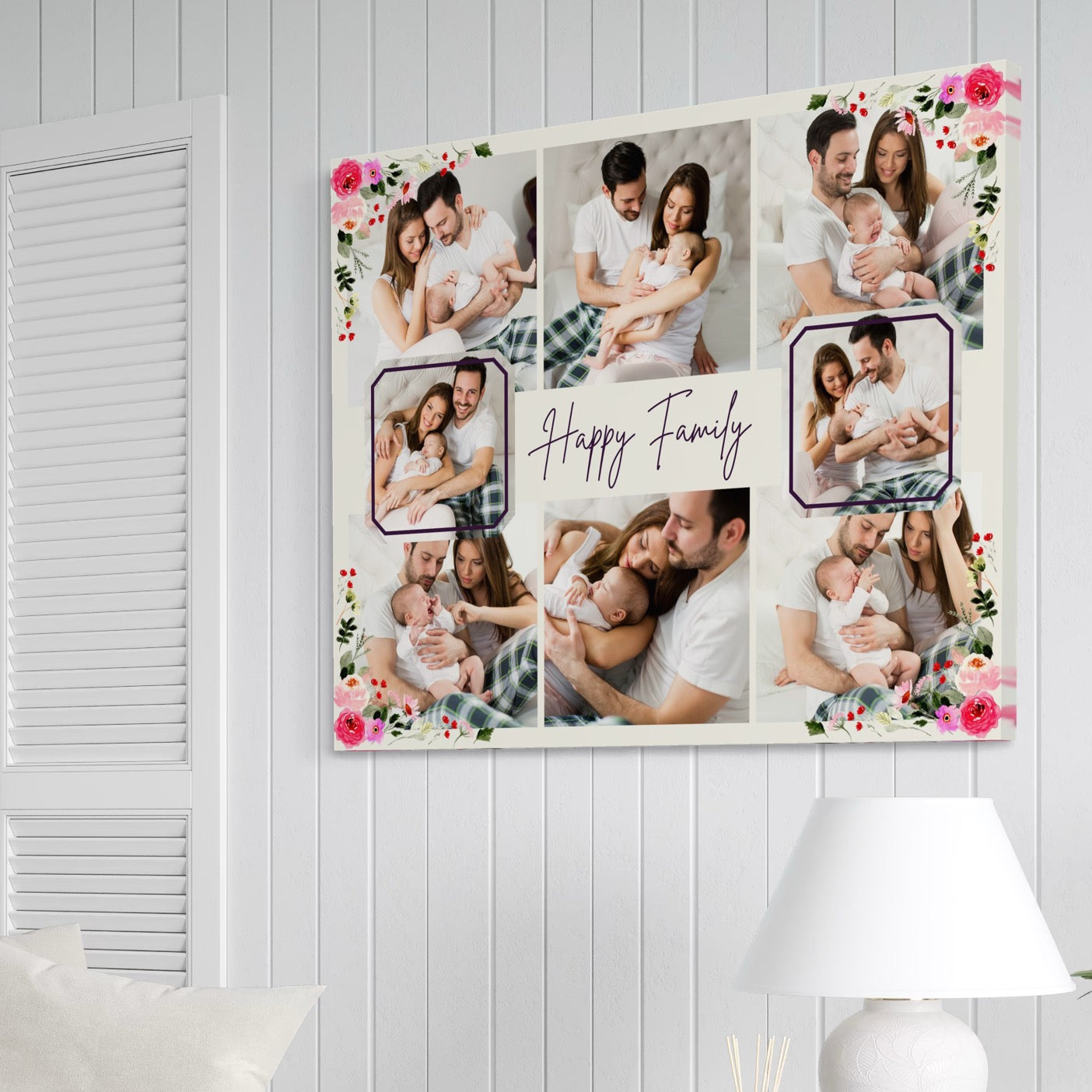Tablou Canvas Personalizat cu 8 Poze Pentru Familie 