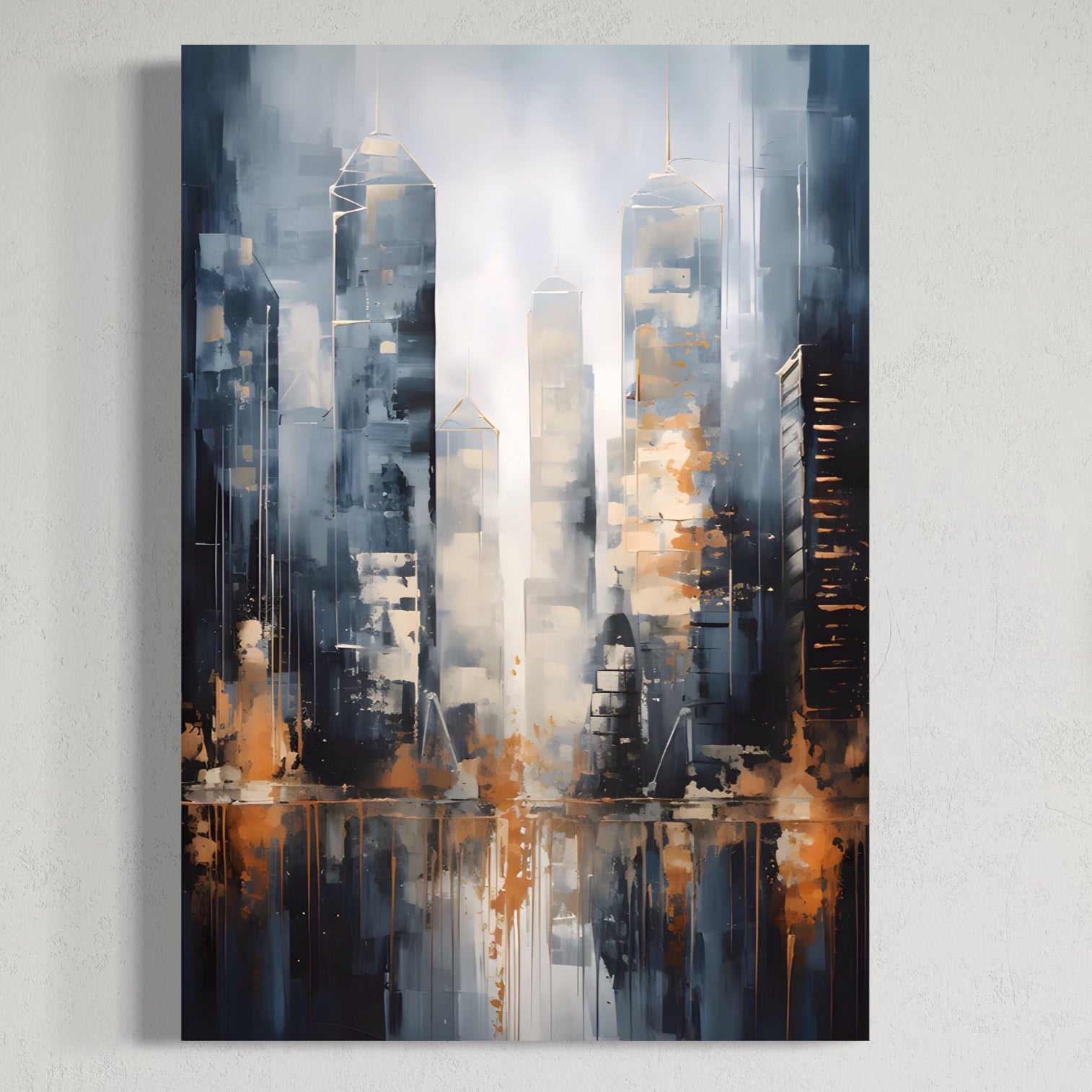 Tablou Canvas Premium LuxCanva® C1778, Zgarie Nori In Centrul Orasului ,  Oras, Blocuri, Living Room, Culori Vibrante