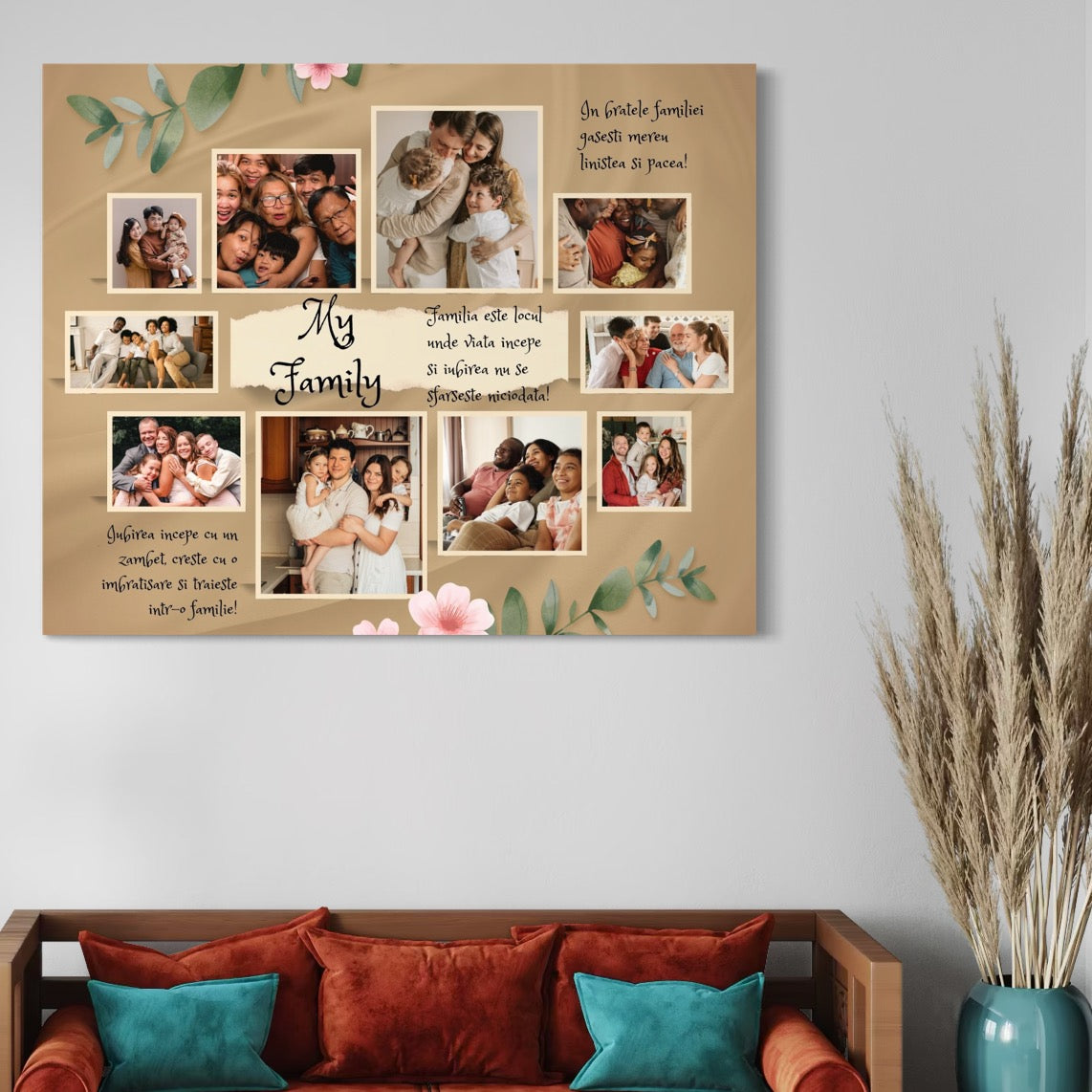 Tablou Canvas Personalizat cu 10 Poze Pentru Familie 