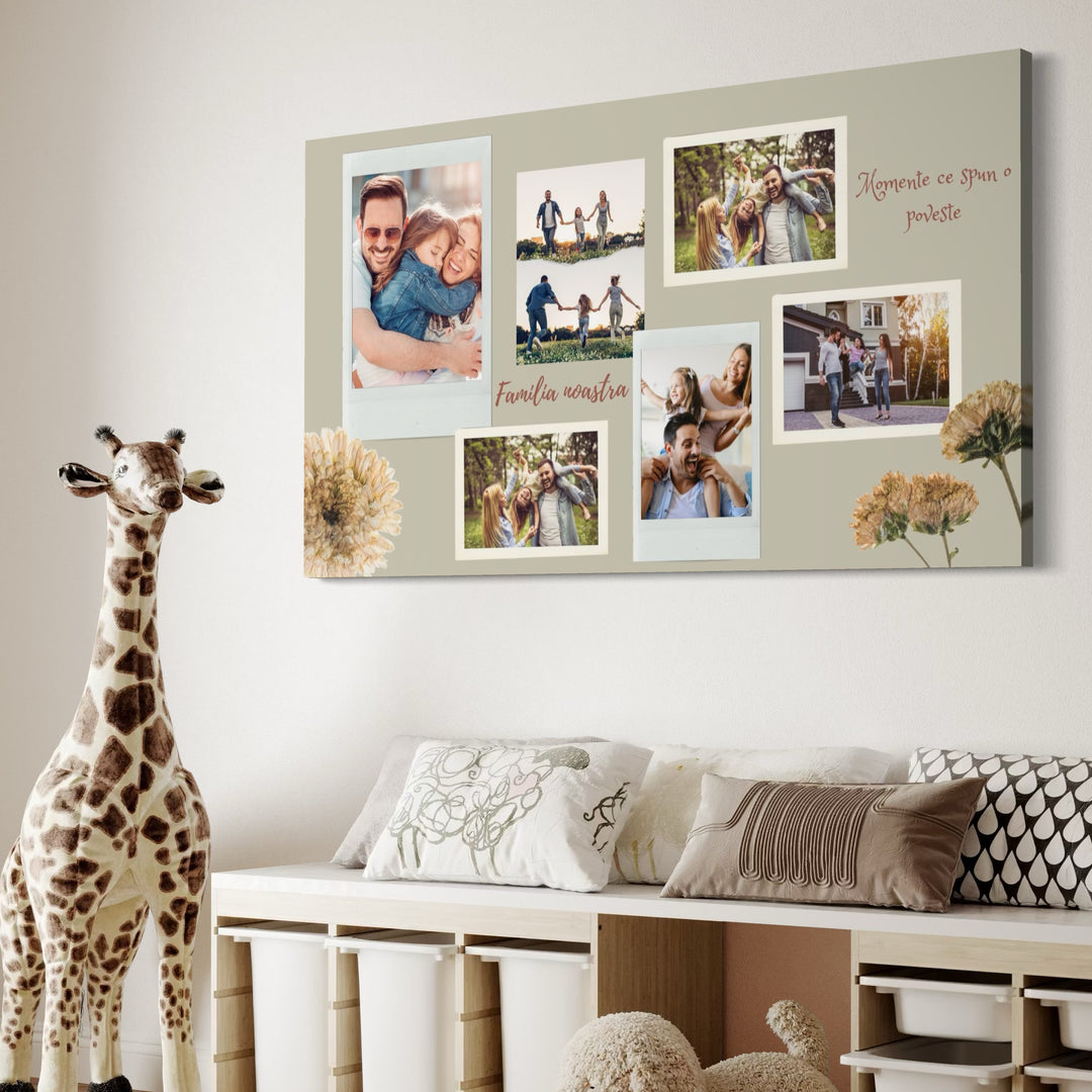 Tablou Canvas Personalizat cu 6 Poze Pentru Familie "Familia Noastra", PS104