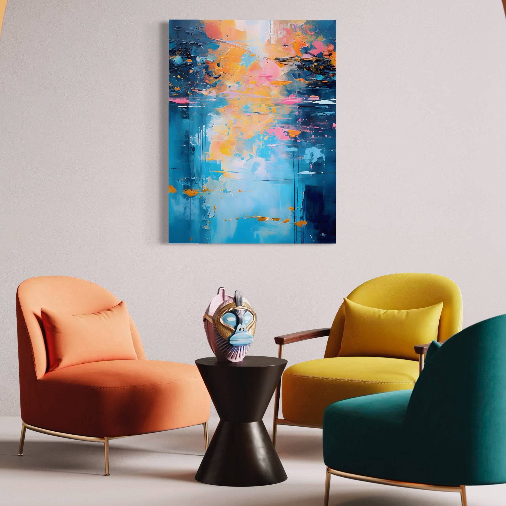 Tablou Canvas Premium LuxCanva® C1181, Pictura Colorata , Culori, Abstract, Relaxare, Living Room, Culori Vibrante