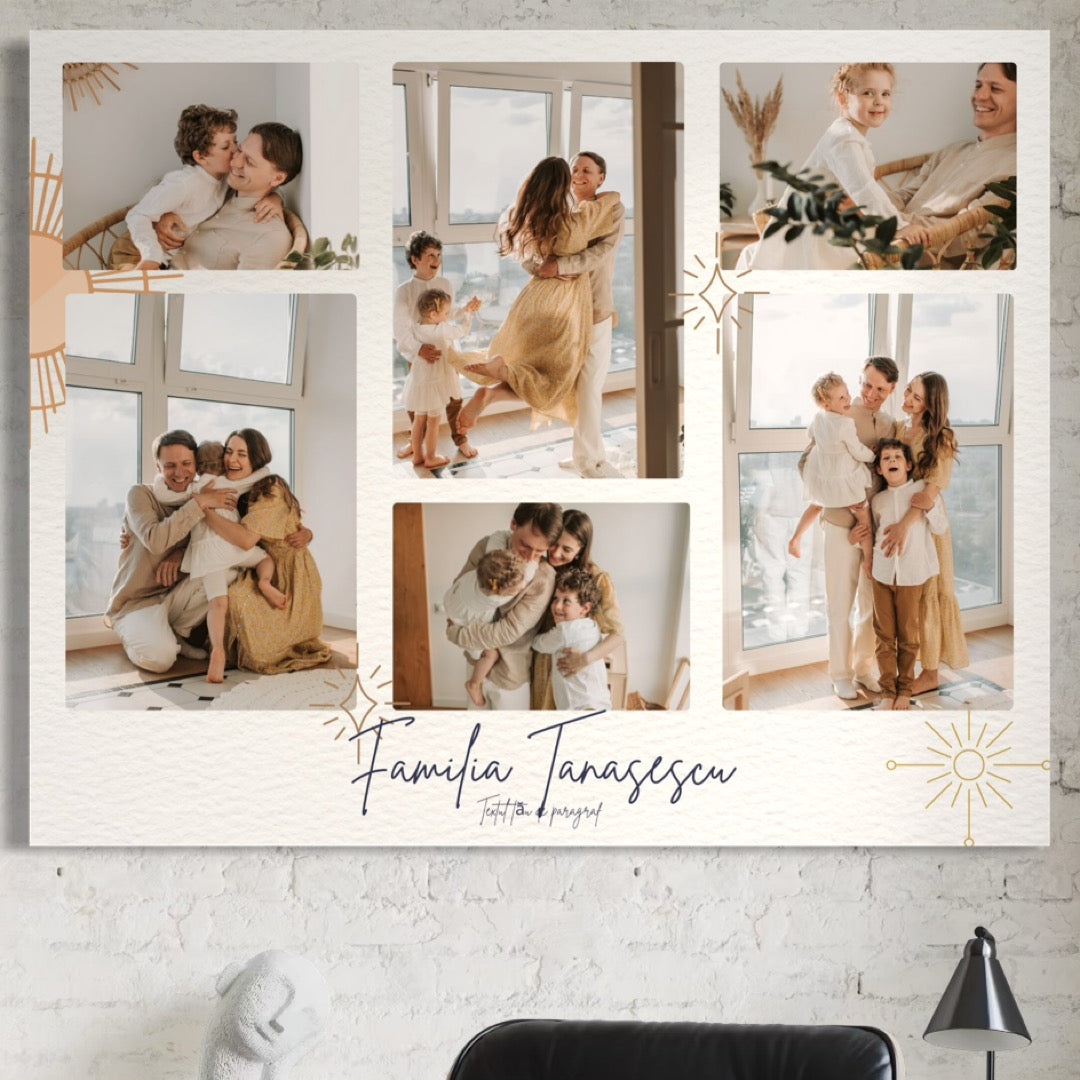 Tablou Canvas Personalizat cu 6 Poze Pentru Familie 