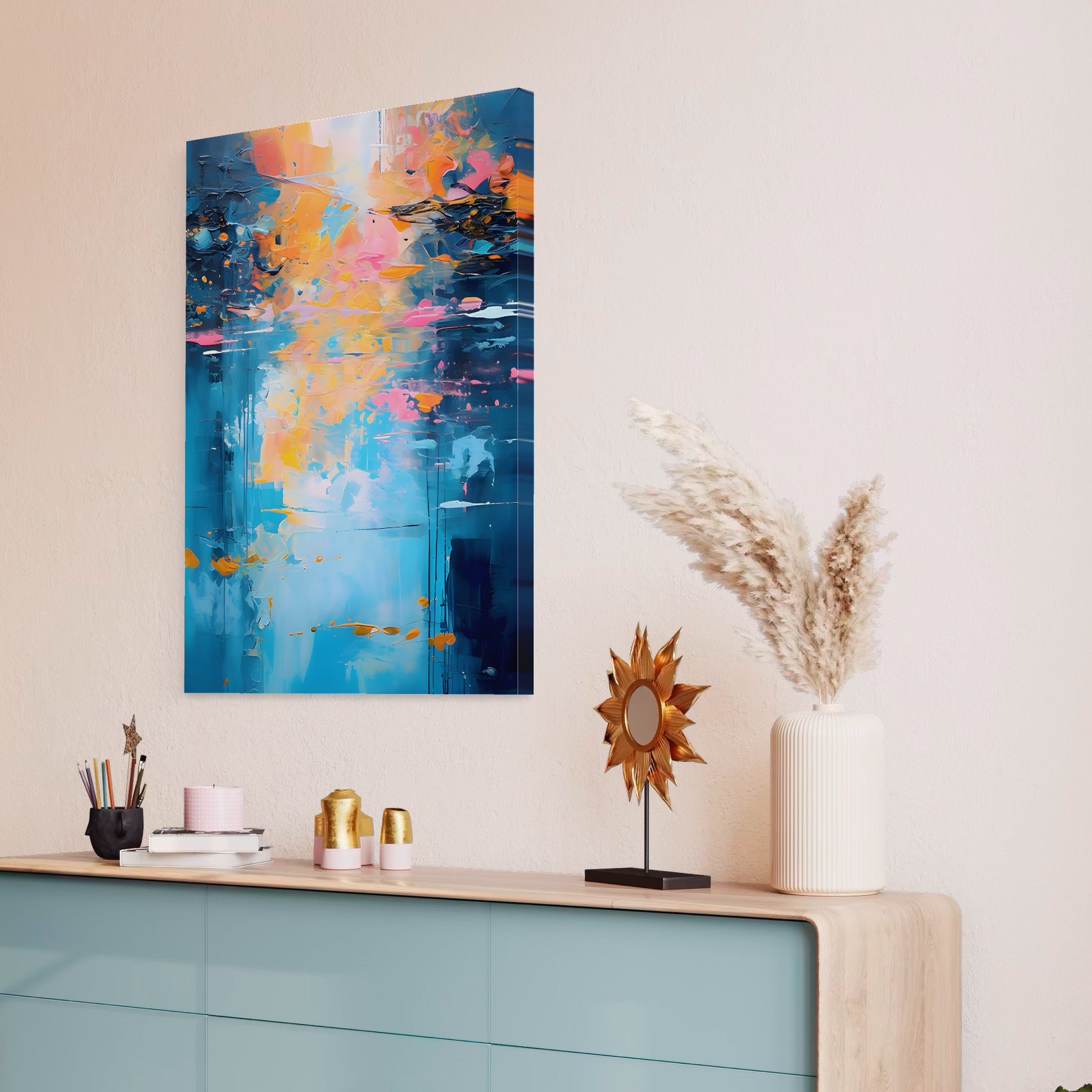 Tablou Canvas Premium LuxCanva® C1181, Pictura Colorata , Culori, Abstract, Relaxare, Living Room, Culori Vibrante