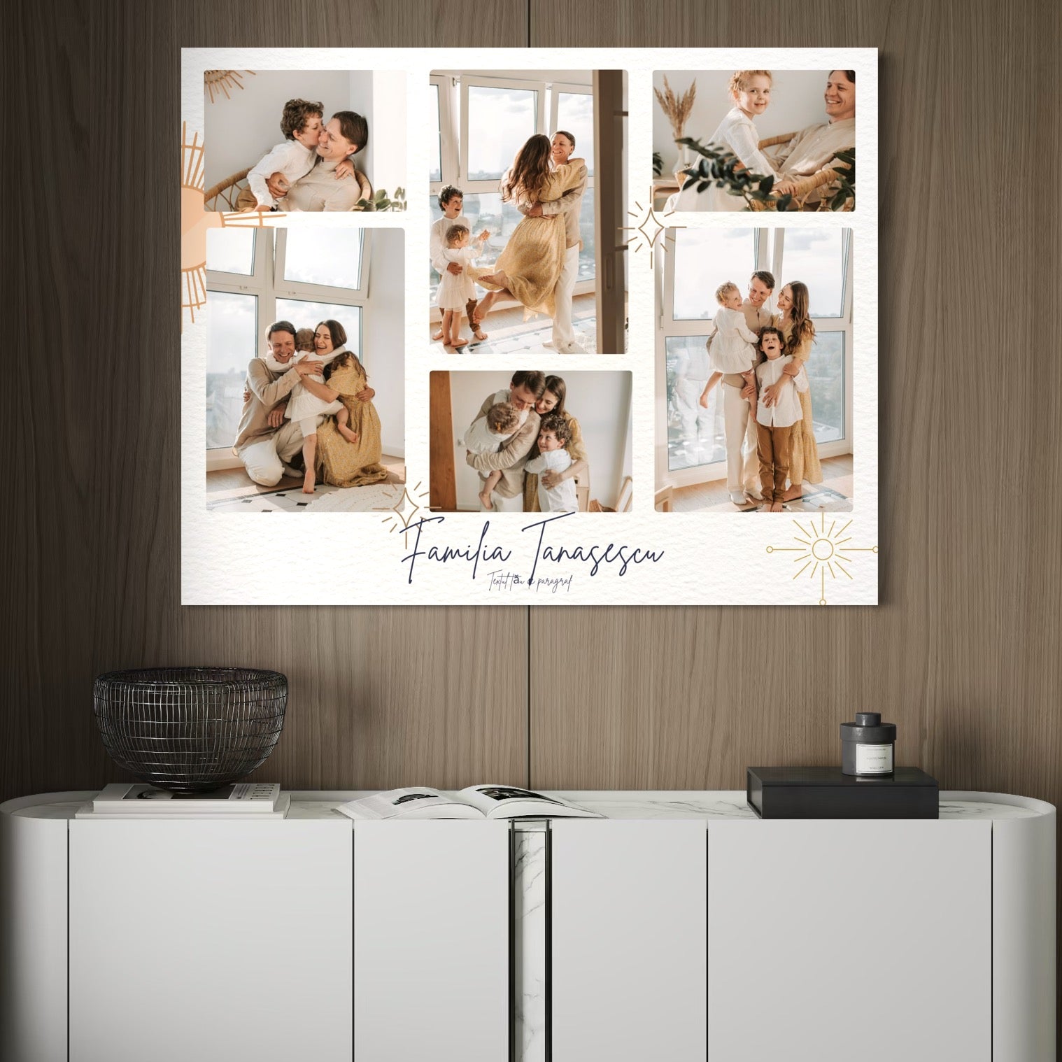 Tablou Canvas Personalizat cu 6 Poze Pentru Familie 