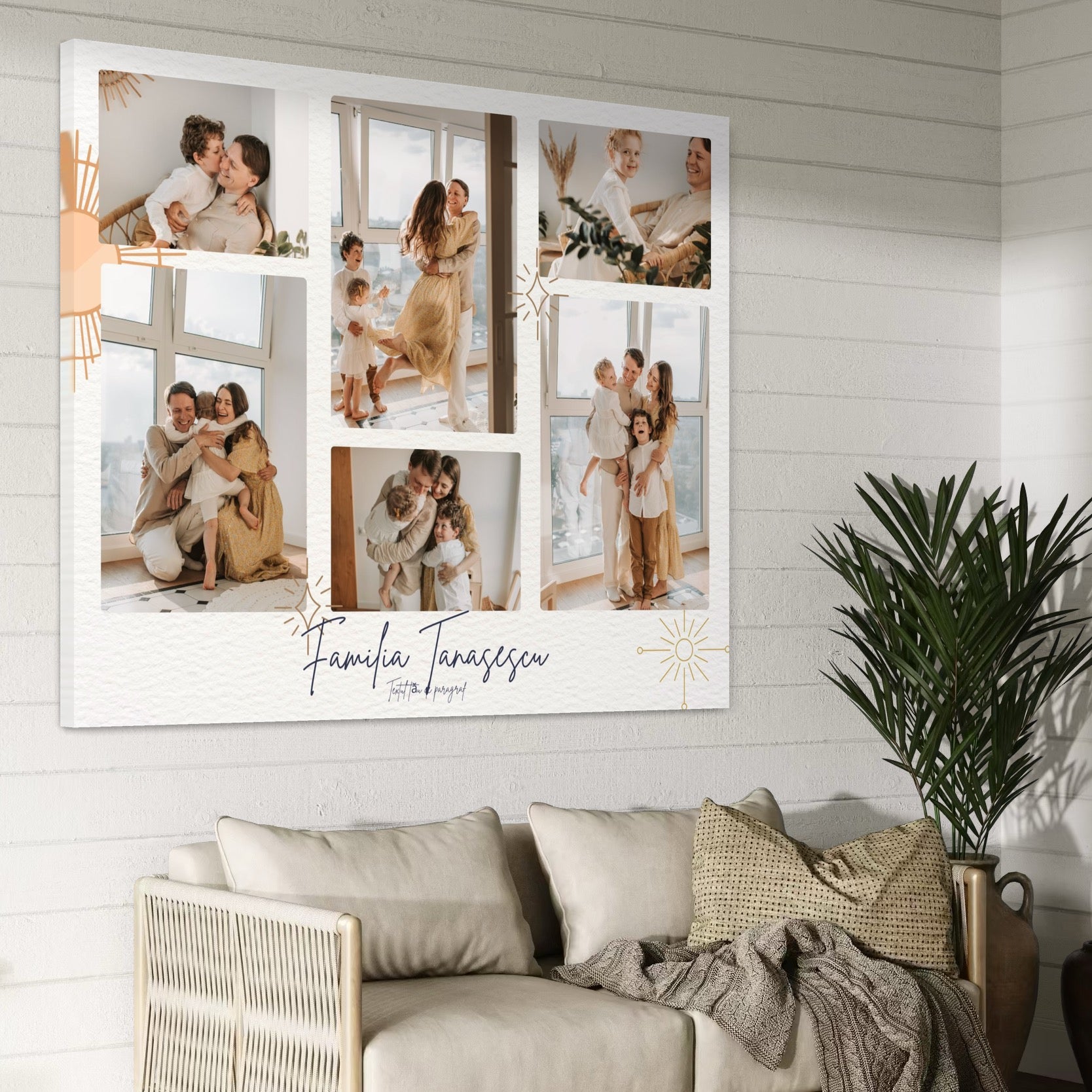 Tablou Canvas Personalizat cu 6 Poze Pentru Familie 