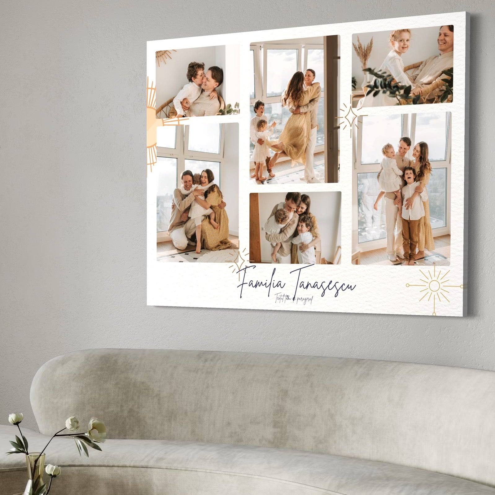 Tablou Canvas Personalizat cu 6 Poze Pentru Familie 