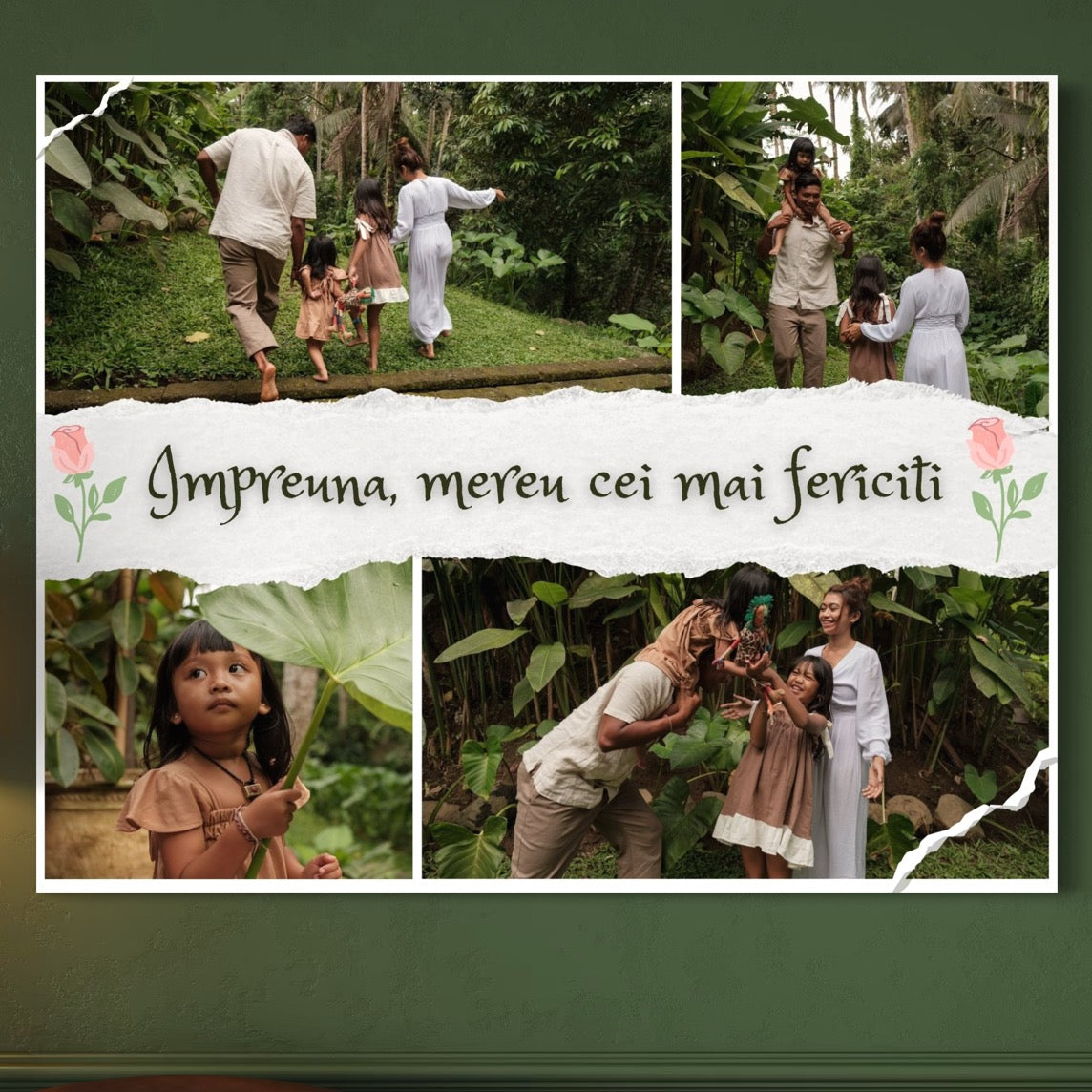 Tablou Canvas Personalizat cu 4 Poze Pentru Familie 