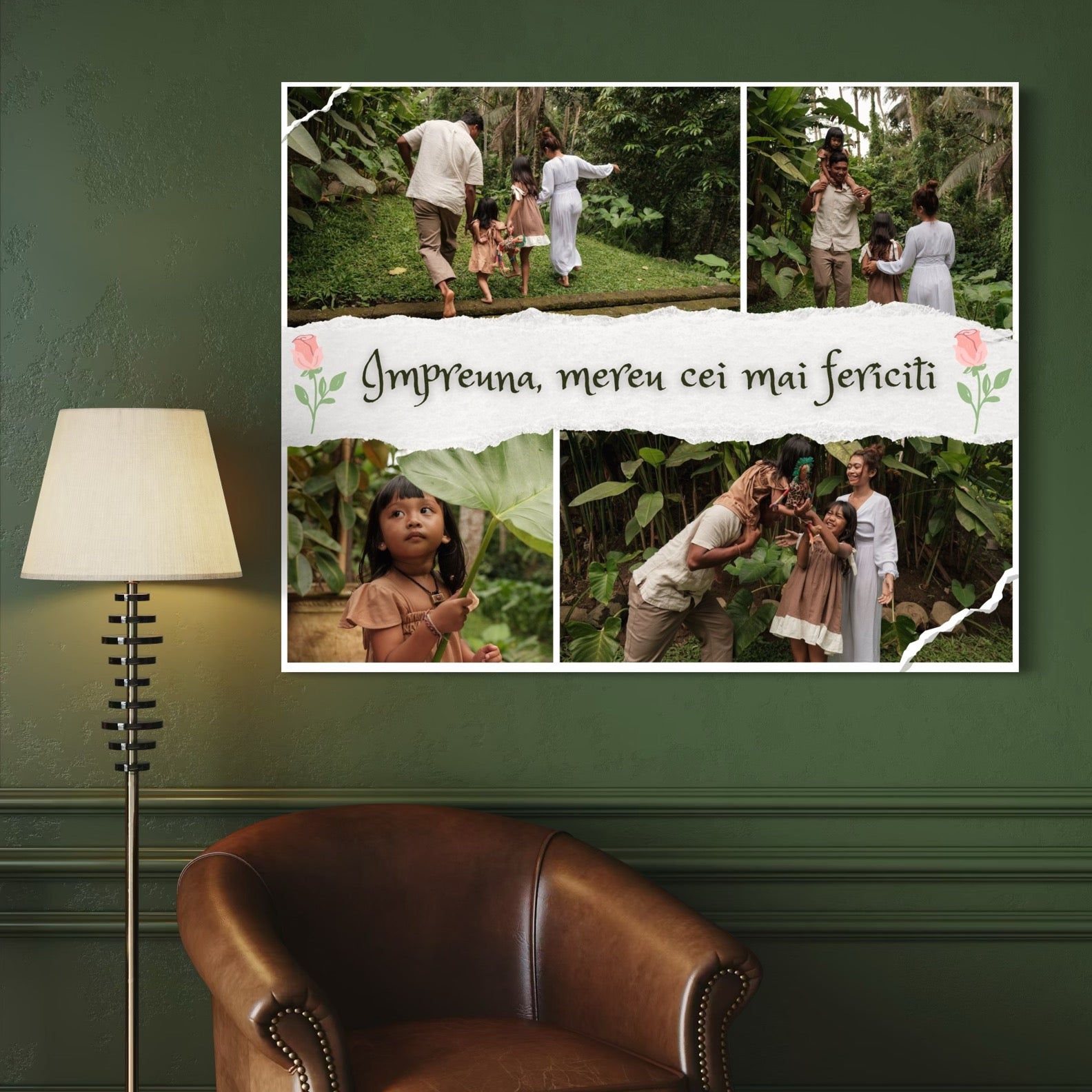 Tablou Canvas Personalizat cu 4 Poze Pentru Familie 