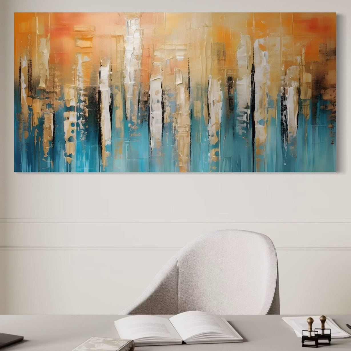 Tablou Canvas Premium LuxCanva® C1182, Pictura Colorata Abstracta , Culori, Abstract, Relaxare, Living Room, Culori Vibrante