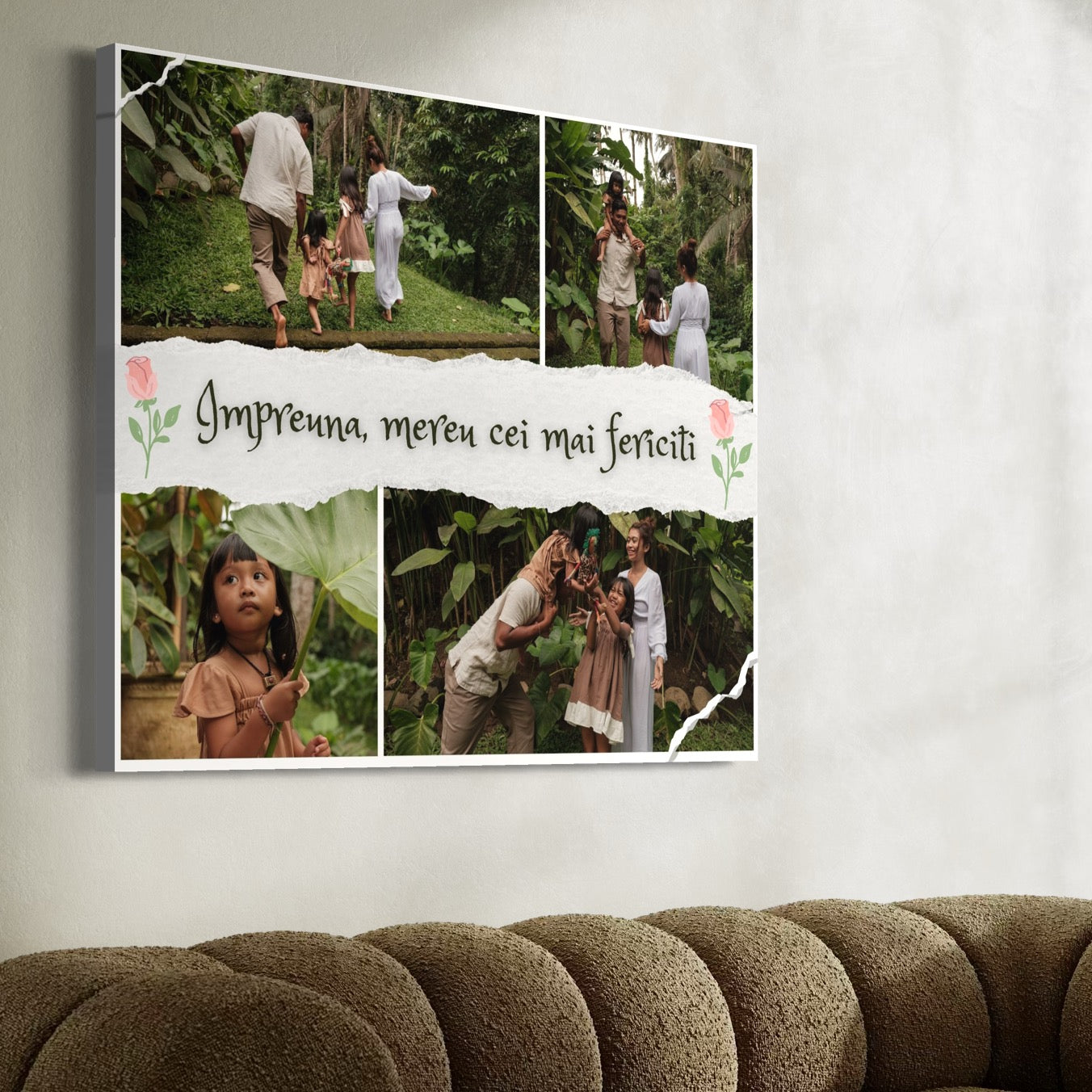 Tablou Canvas Personalizat cu 4 Poze Pentru Familie 