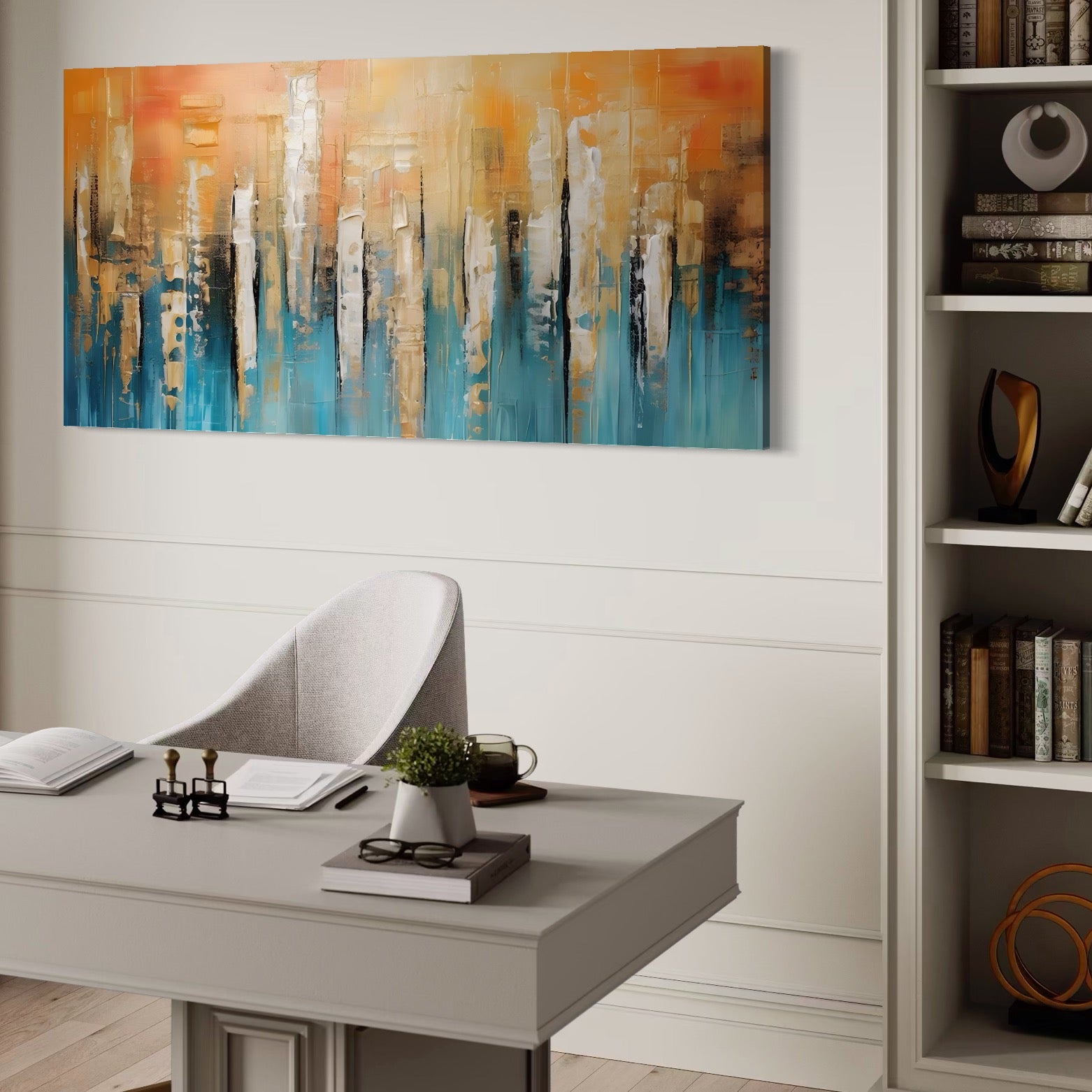 Tablou Canvas Premium LuxCanva® C1182, Pictura Colorata Abstracta , Culori, Abstract, Relaxare, Living Room, Culori Vibrante