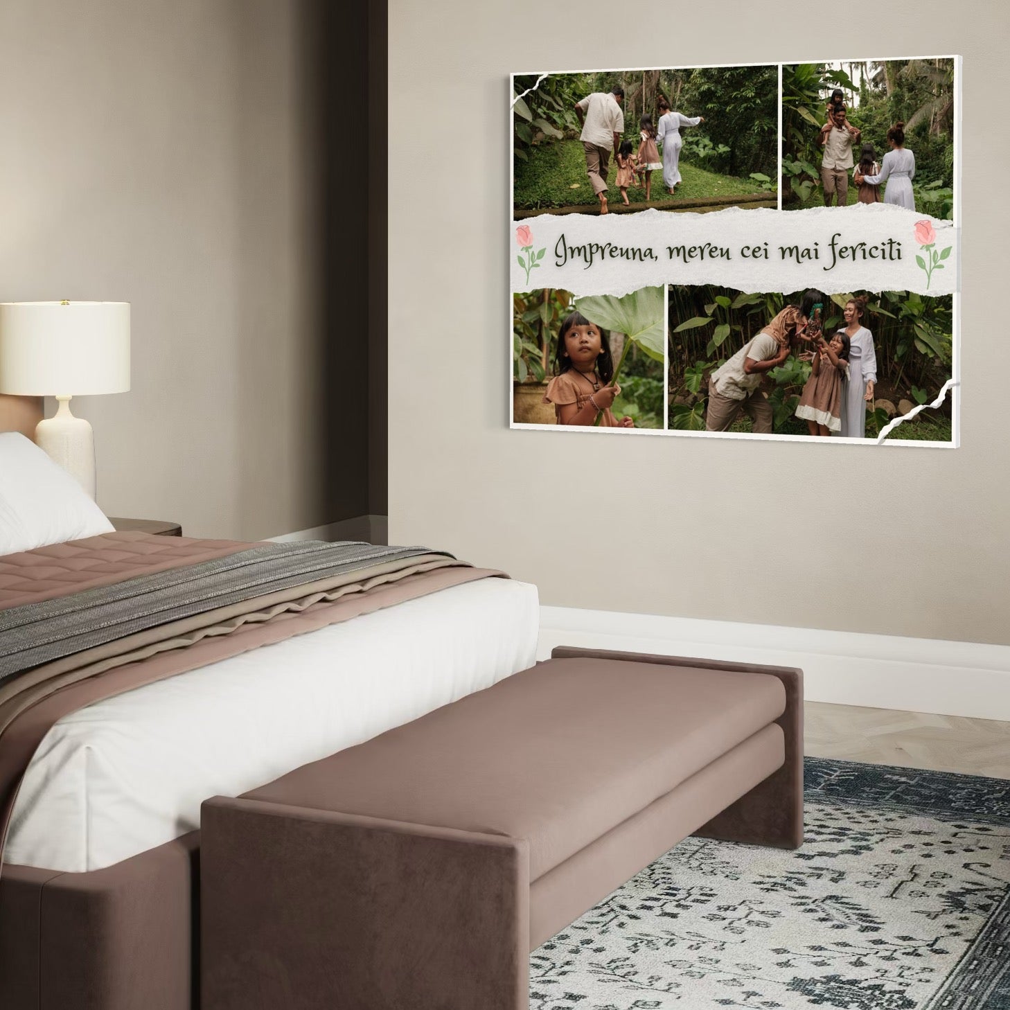 Tablou Canvas Personalizat cu 4 Poze Pentru Familie 