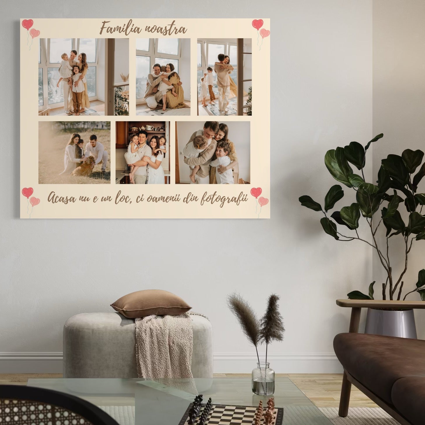 Tablou Canvas Personalizat cu 6 Poze Pentru Familie 