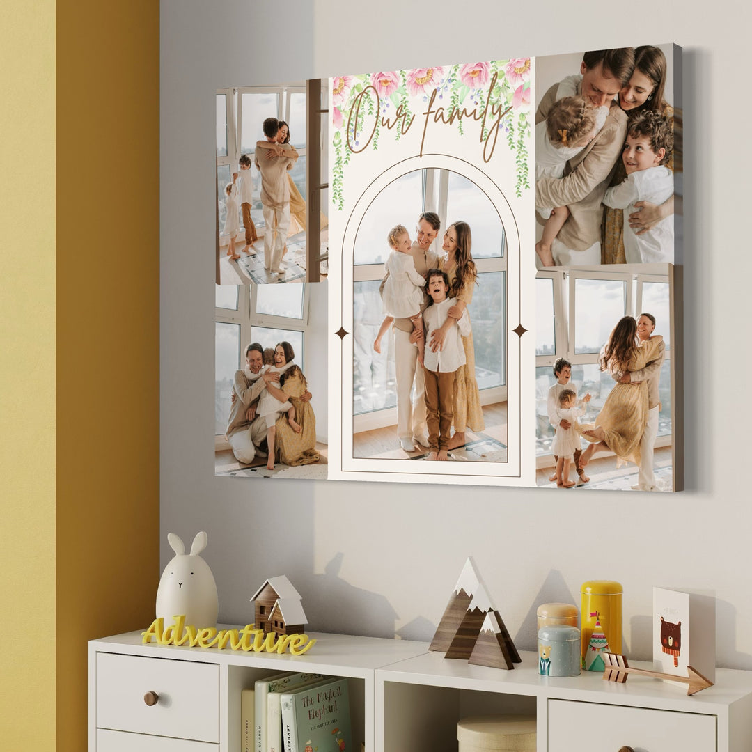 Tablou Canvas Personalizat cu 5 Poze Pentru Familie " Our family", PS107