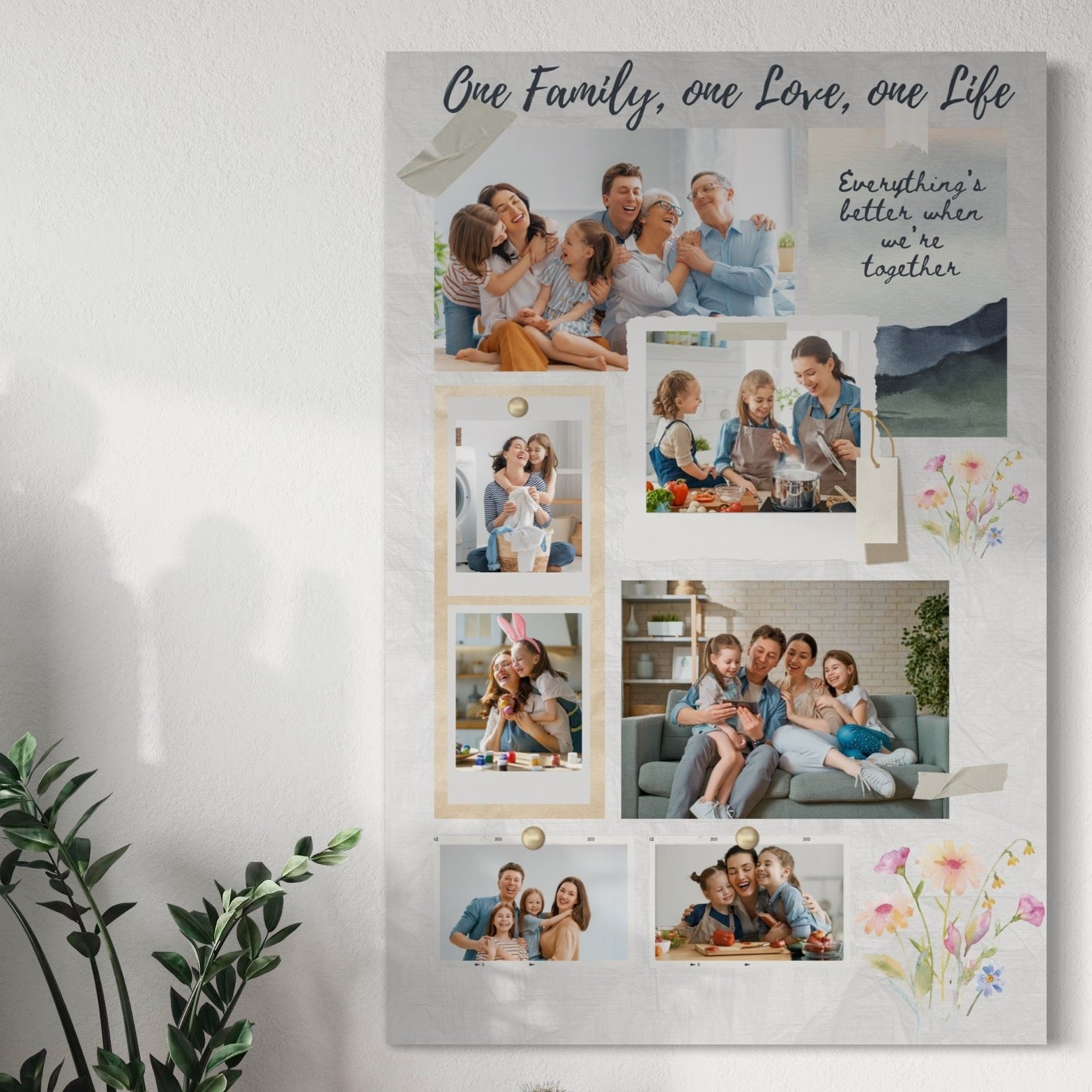 Tablou Canvas Personalizat cu 7 Poze Pentru Familie 