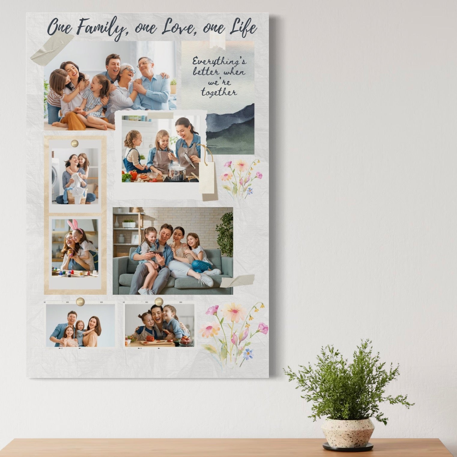Tablou Canvas Personalizat cu 7 Poze Pentru Familie 
