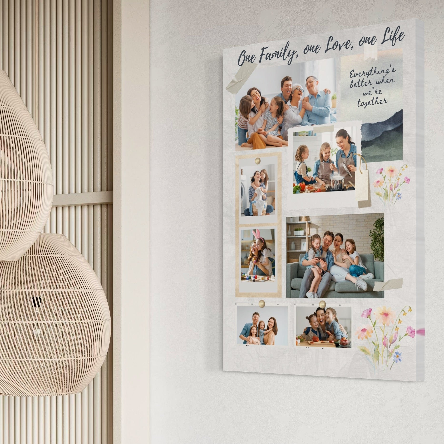 Tablou Canvas Personalizat cu 7 Poze Pentru Familie 