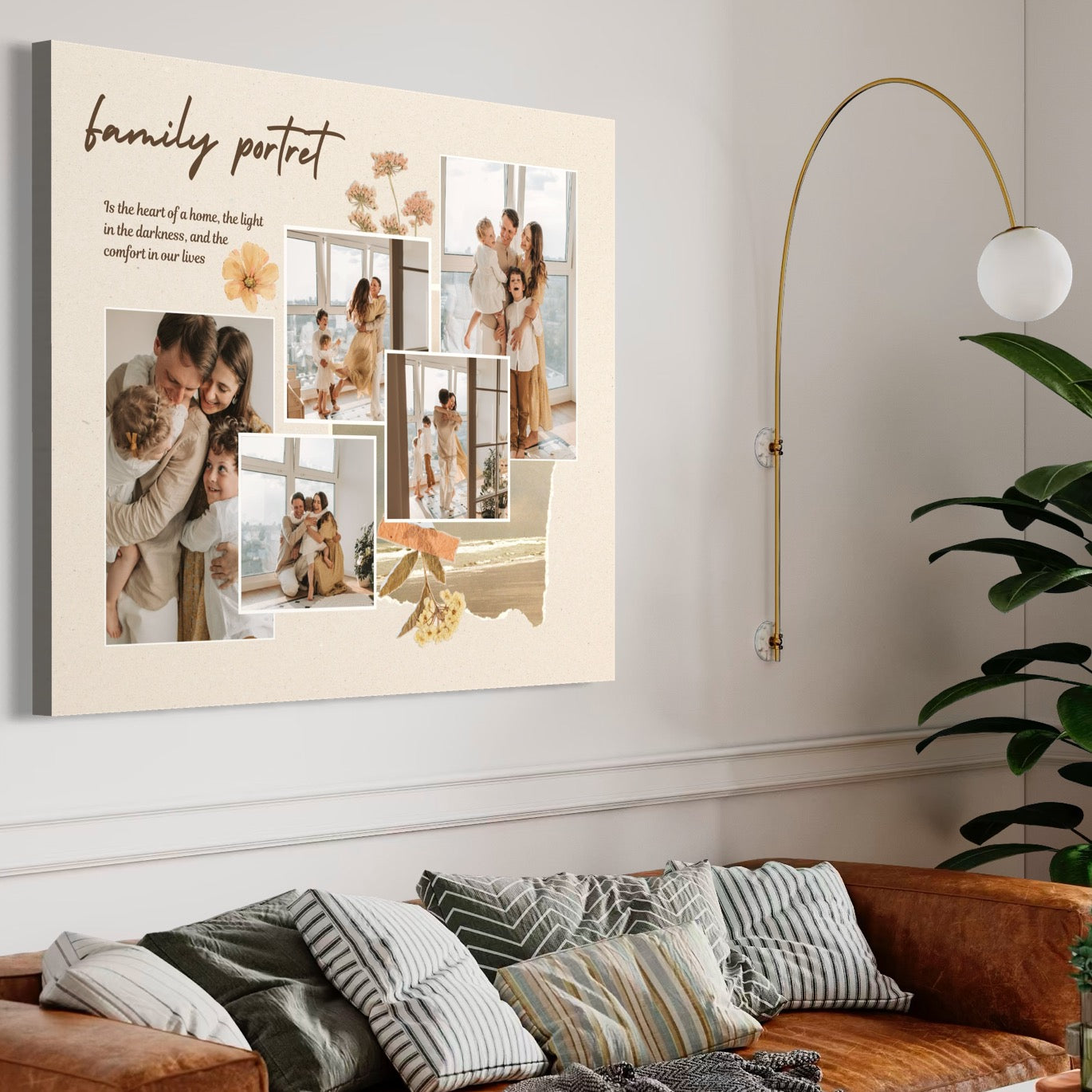 Tablou Canvas Personalizat cu 5 Poze Pentru Familie 