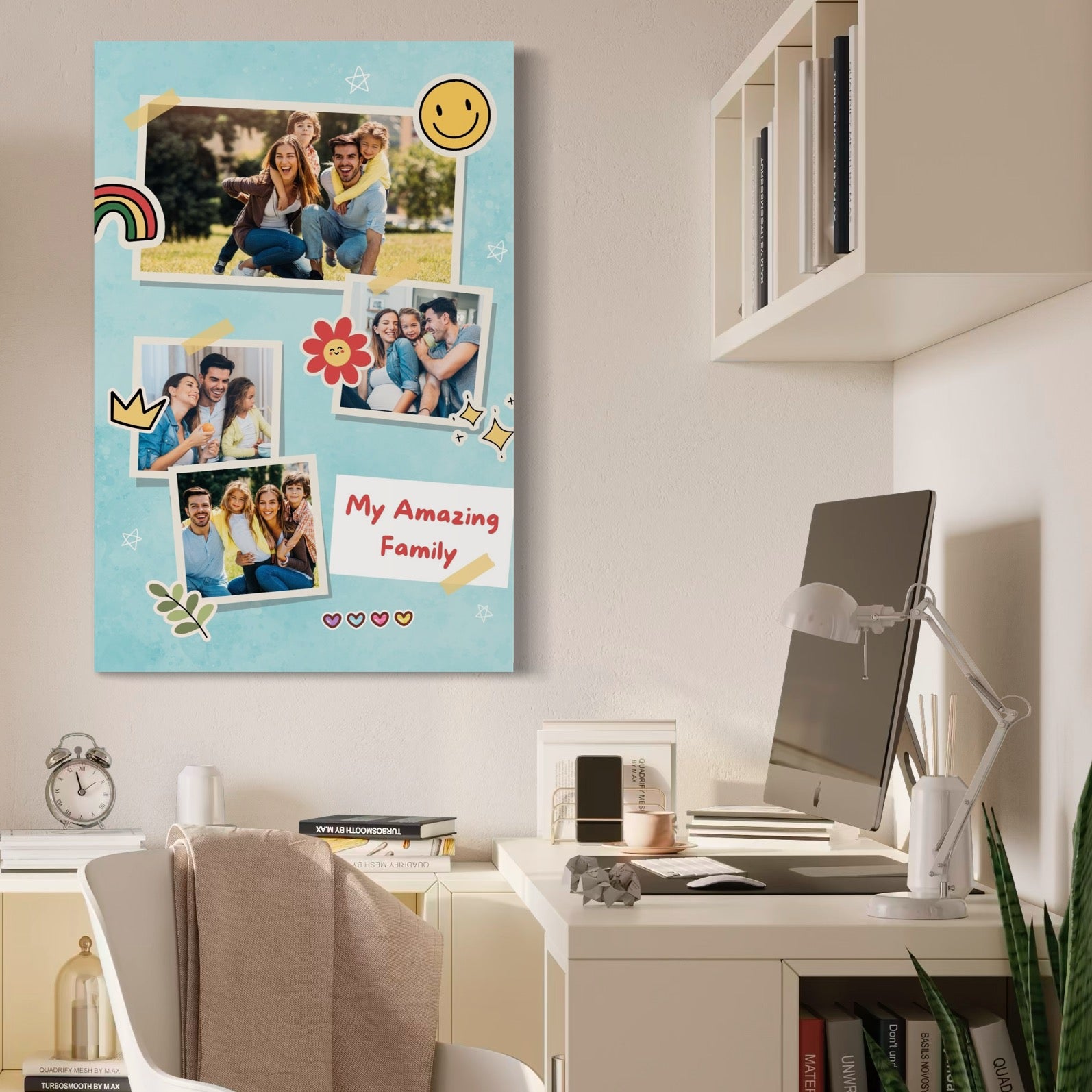 Tablou Canvas Personalizat cu 4 Poze Pentru Familie 
