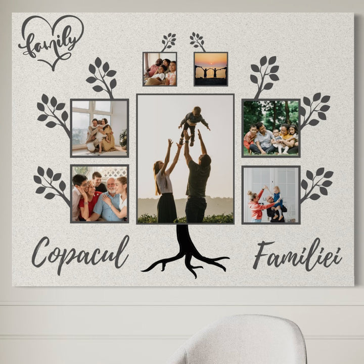 Personalisiertes Leinwandbild mit 7 Familienbildern "Stammbaum", PS113