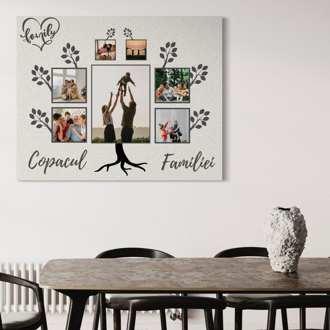 Personalisiertes Leinwandbild mit 7 Familienbildern "Stammbaum", PS113