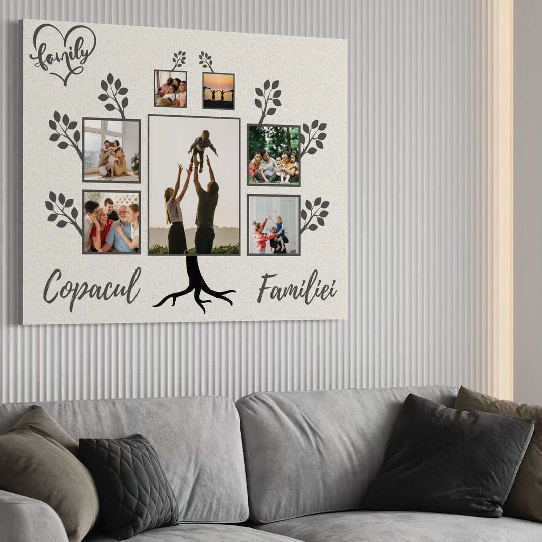 Personalisiertes Leinwandbild mit 7 Familienbildern "Stammbaum", PS113