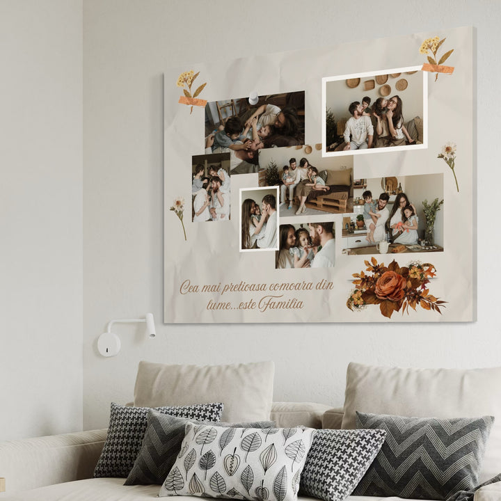 Personalisiertes Leinwandbild mit 7 Familienbildern " Der wertvollste Schatz der Welt...ist die Familie", PS115