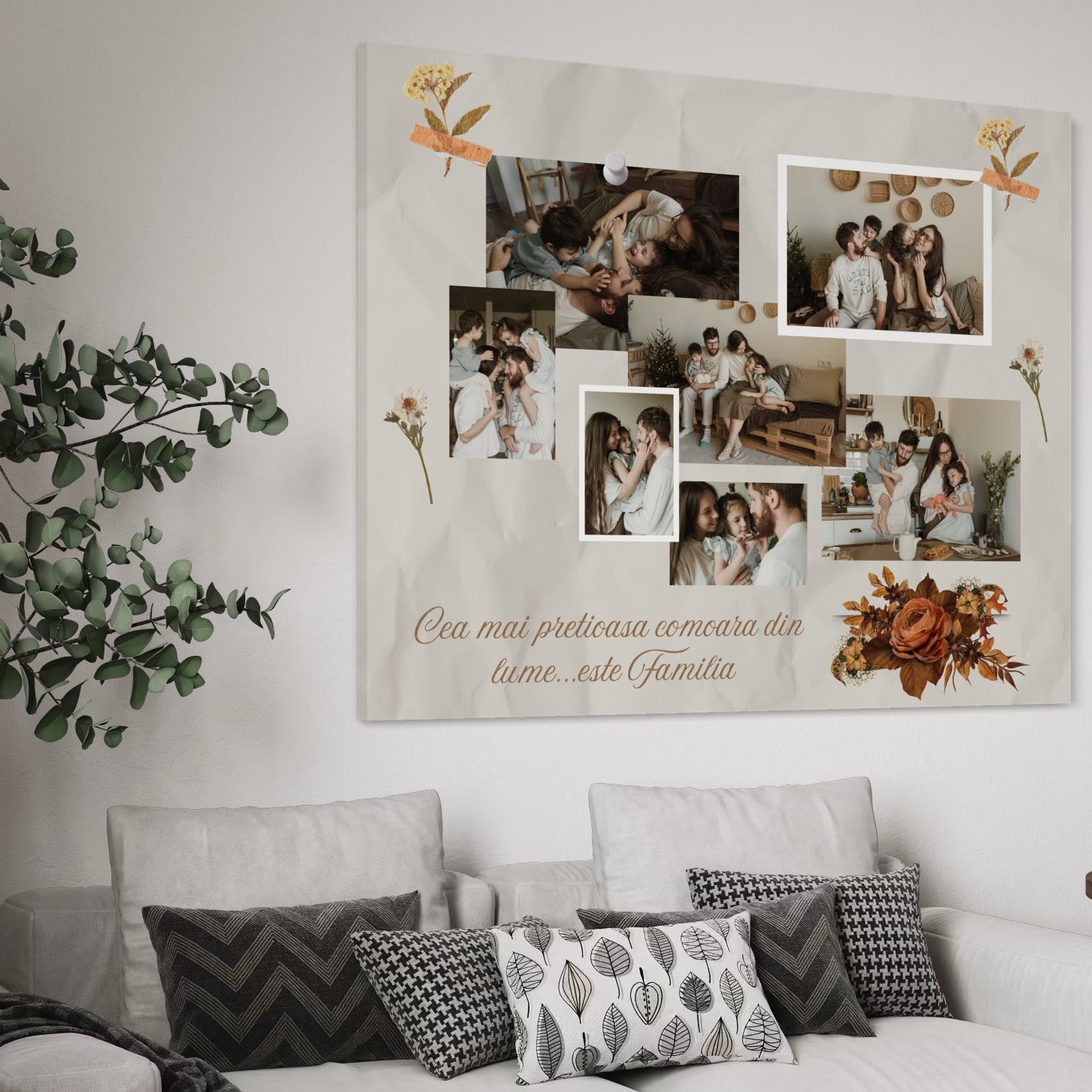Tablou Canvas Personalizat cu 7 Poze Pentru Familie 