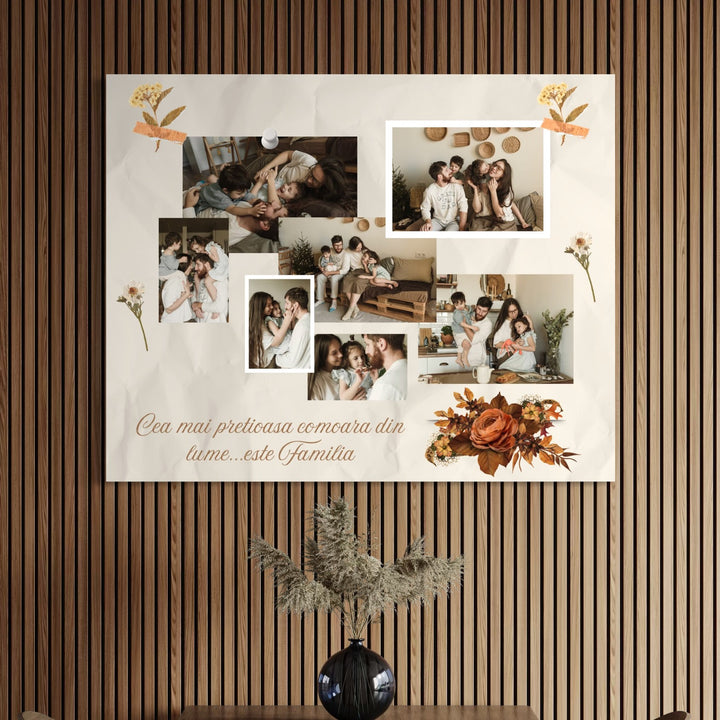 Personalisiertes Leinwandbild mit 7 Familienbildern " Der wertvollste Schatz der Welt...ist die Familie", PS115