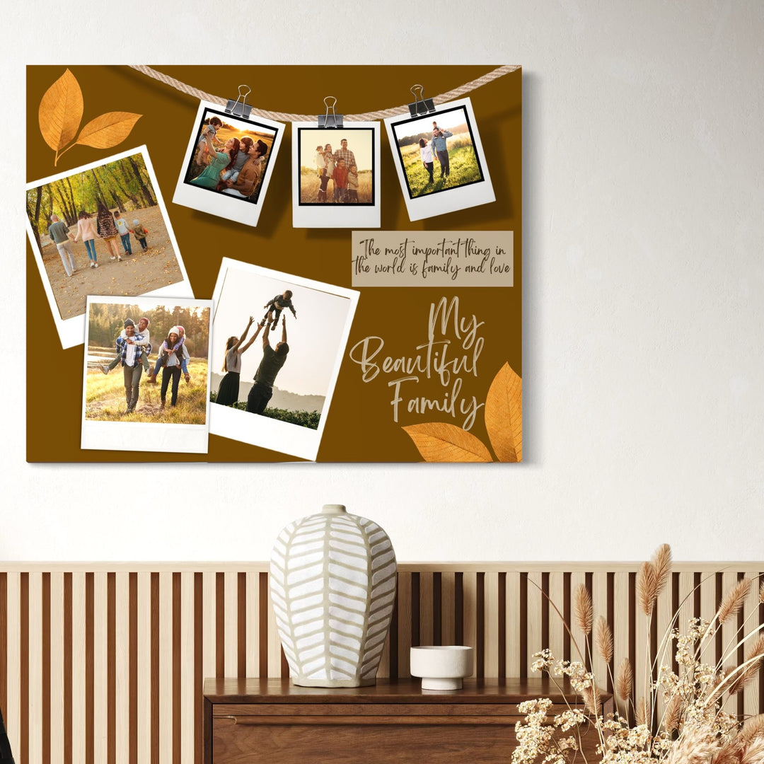 Personalisiertes Leinwandbild mit 6 Familienbildern "Meine schöne Familie", PS116