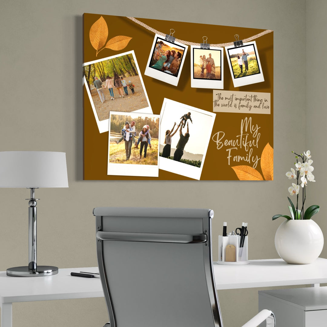 Personalisiertes Leinwandbild mit 6 Familienbildern "Meine schöne Familie", PS116
