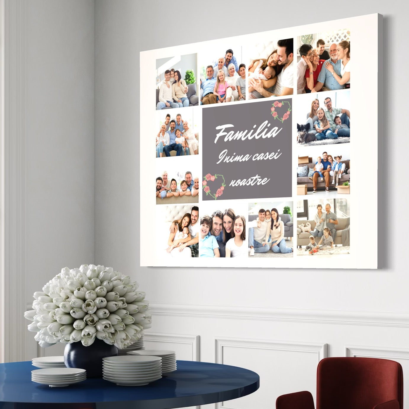 Tablou Canvas Personalizat cu 12 Poze Pentru Familie 