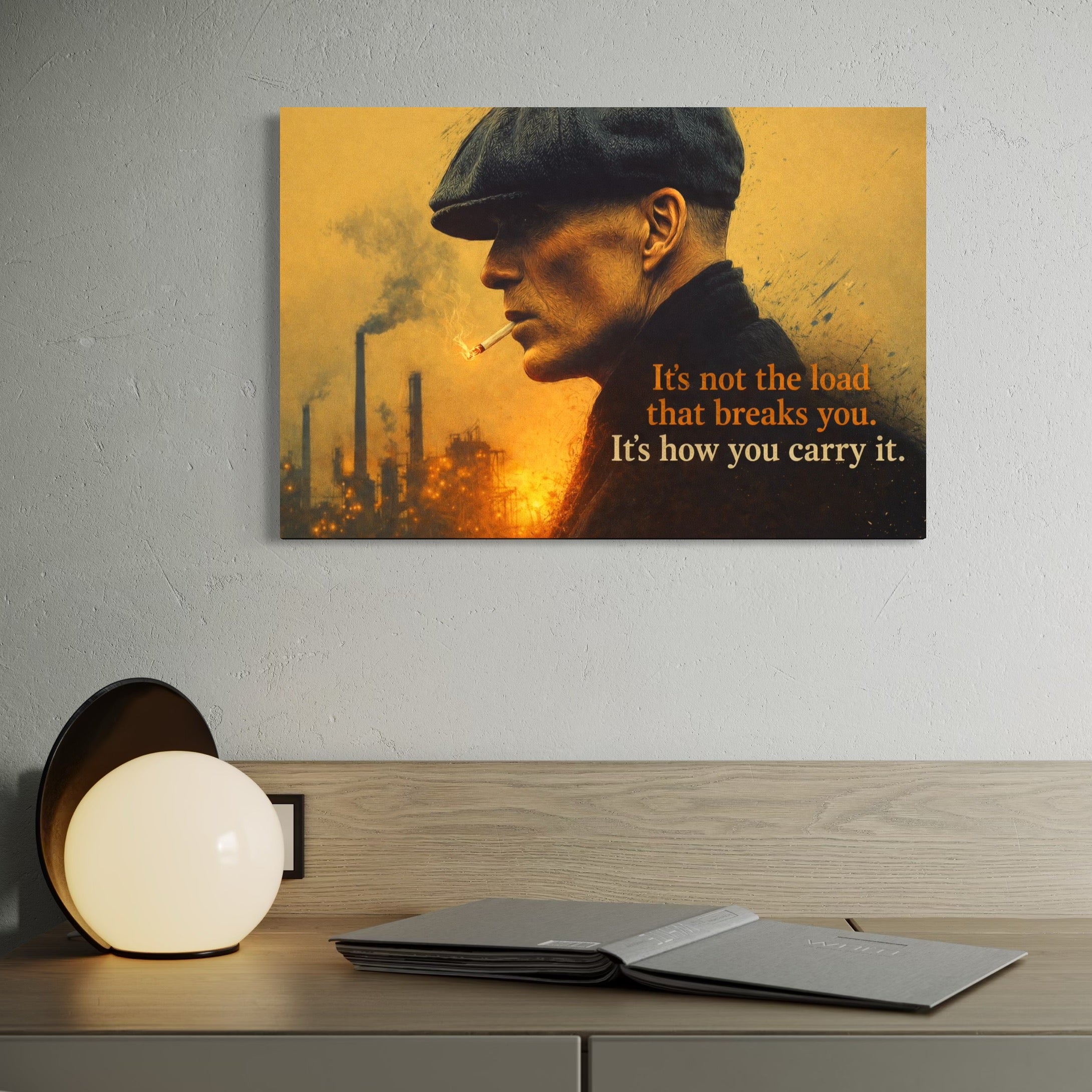 Tablou Canvas Premium, LuxCanva® Q1032, Calm sub Presiune, Determinare, Urban, Mesaj, Motivational, Forta, Ganduri, Caracter, Birou, Dormitor