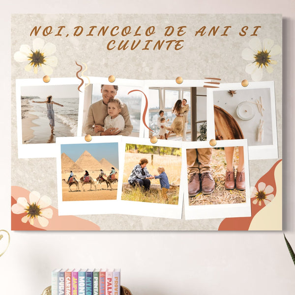 Personalisiertes Leinwandbild mit 7 Familienbildern "Wir, jenseits von Jahren und Worten", PS118