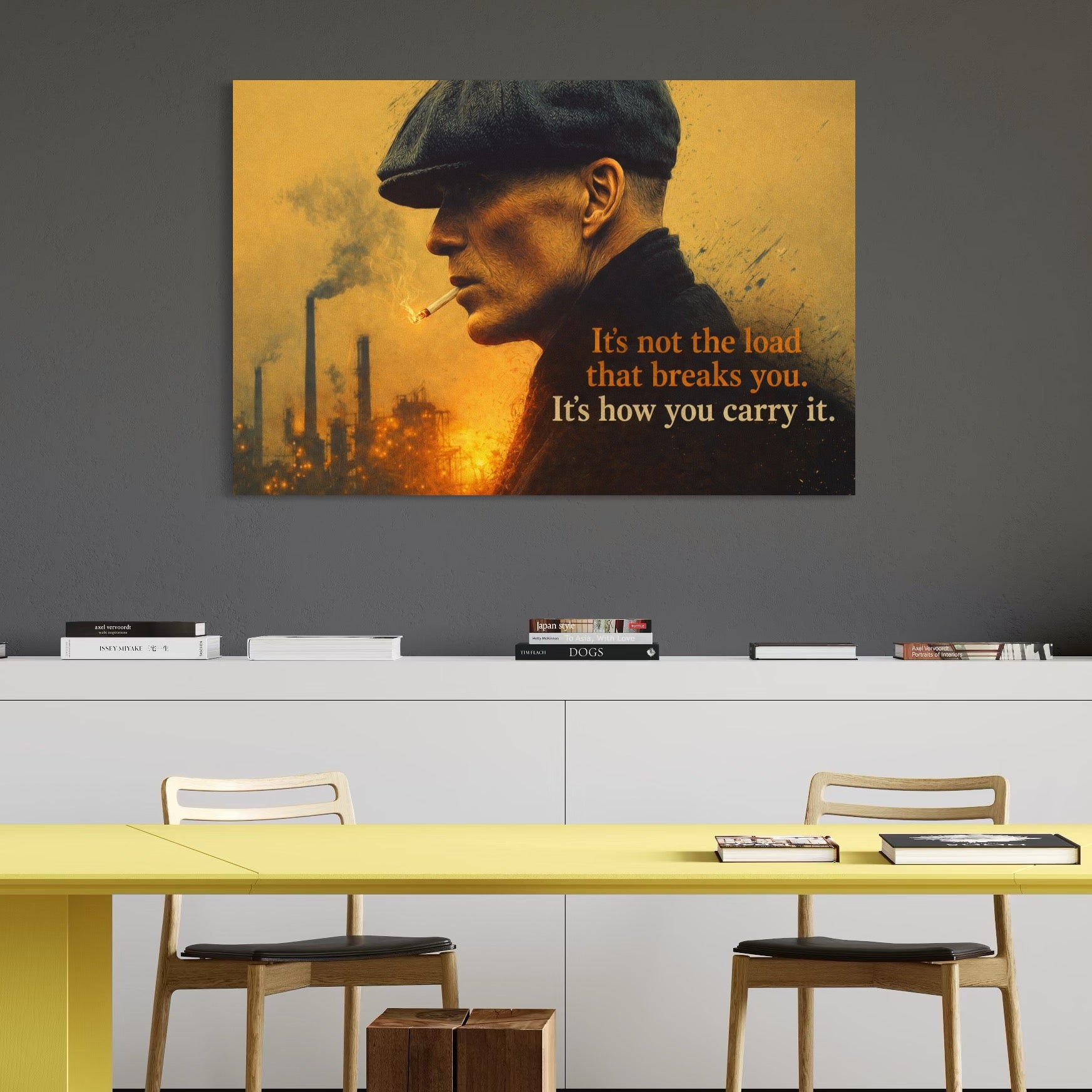 Tablou Canvas Premium, LuxCanva® Q1032, Calm sub Presiune, Determinare, Urban, Mesaj, Motivational, Forta, Ganduri, Caracter, Birou, Dormitor