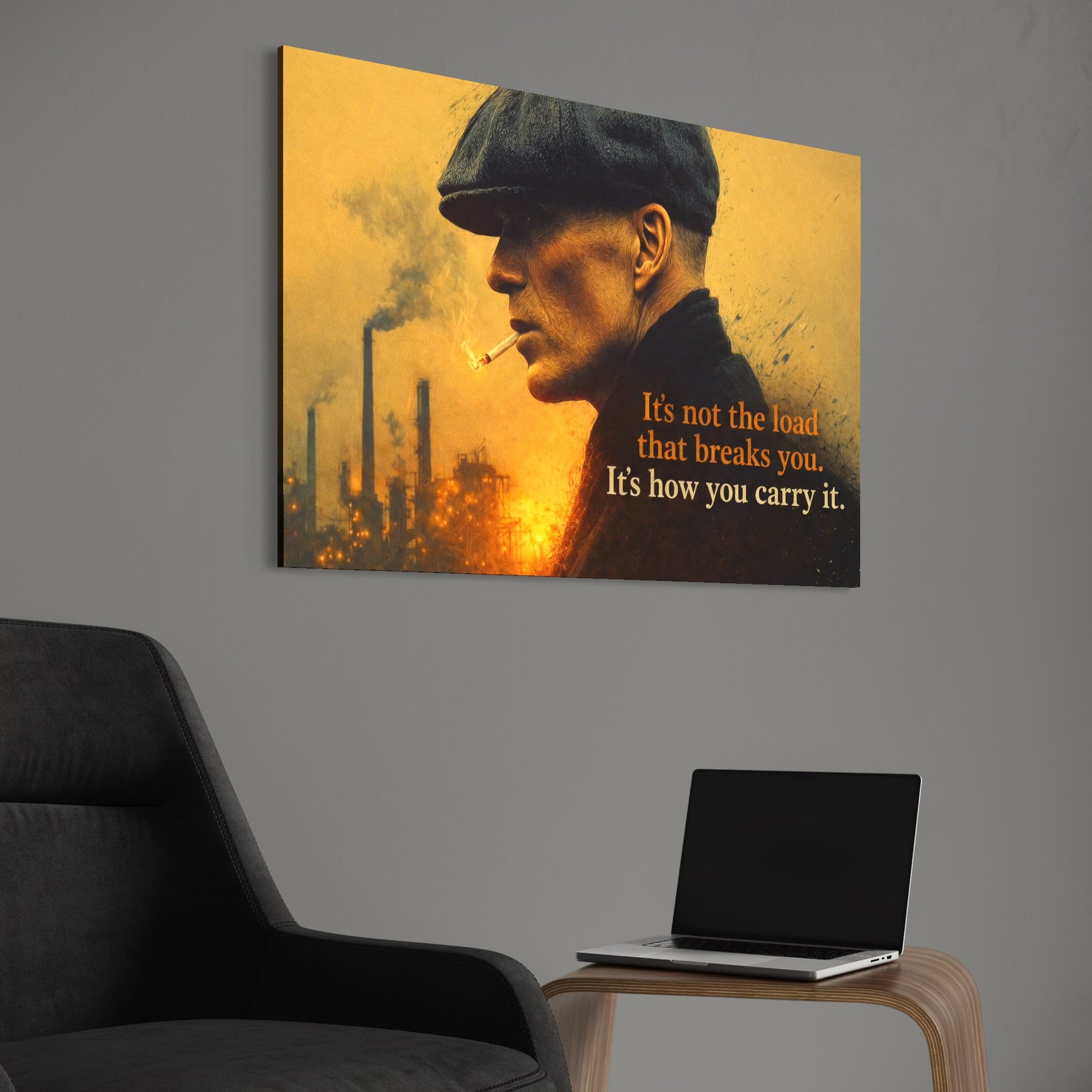 Tablou Canvas Premium, LuxCanva® Q1032, Calm sub Presiune, Determinare, Urban, Mesaj, Motivational, Forta, Ganduri, Caracter, Birou, Dormitor