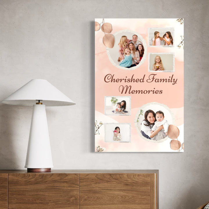 Personalisierte Leinwandbilder mit 6 Familienfotos " Cherished Family Memories", PS119